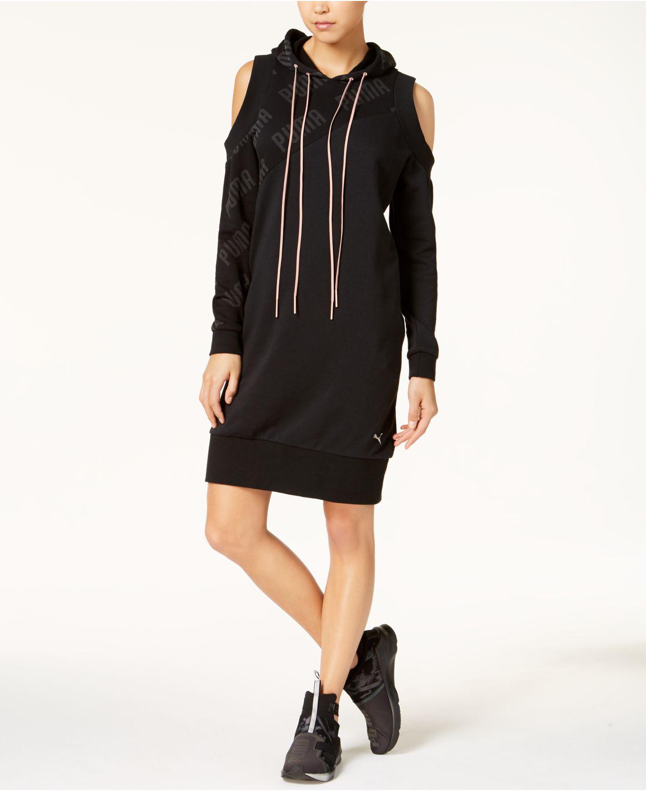 cold shoulder hoodie dress