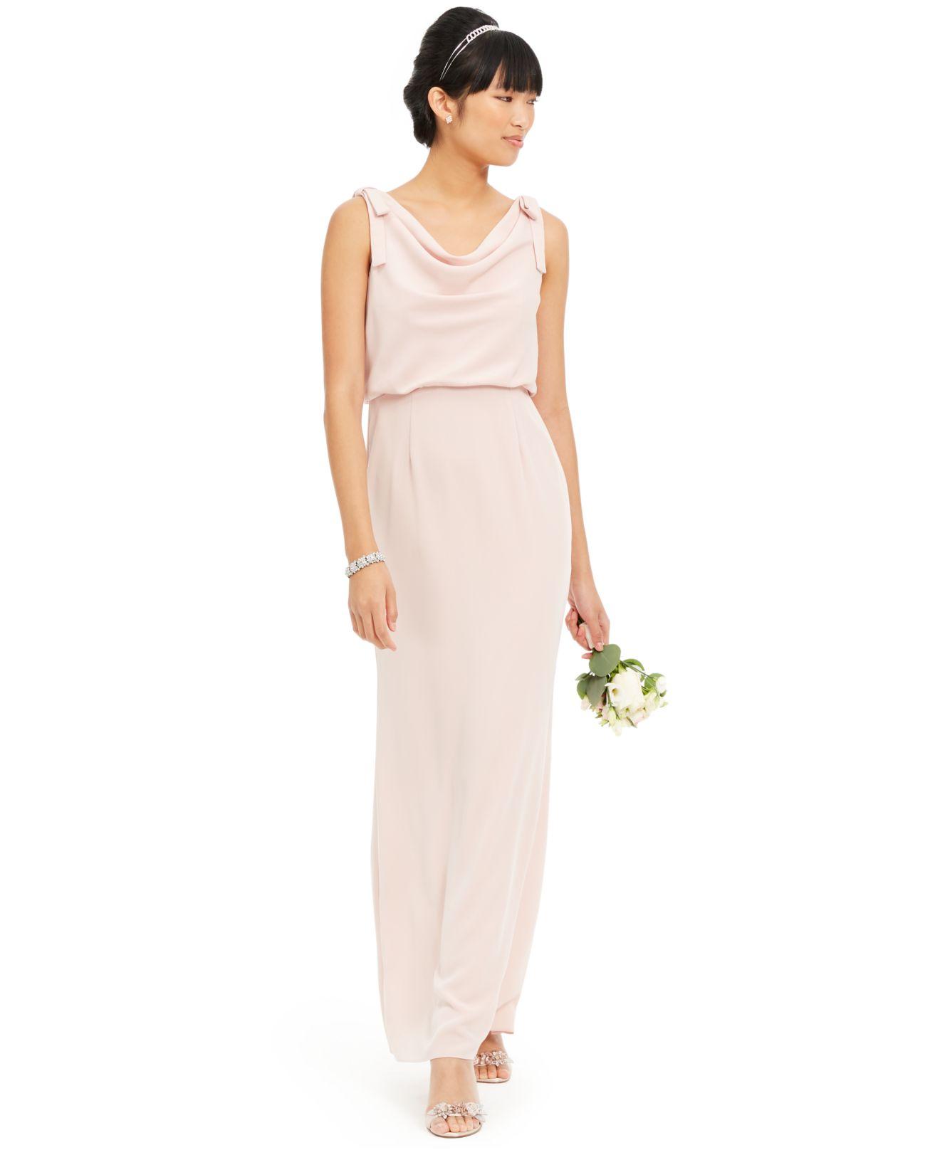 Adrianna Papell Synthetic Blouson Cowlneck Gown in Blush (Pink) - Lyst