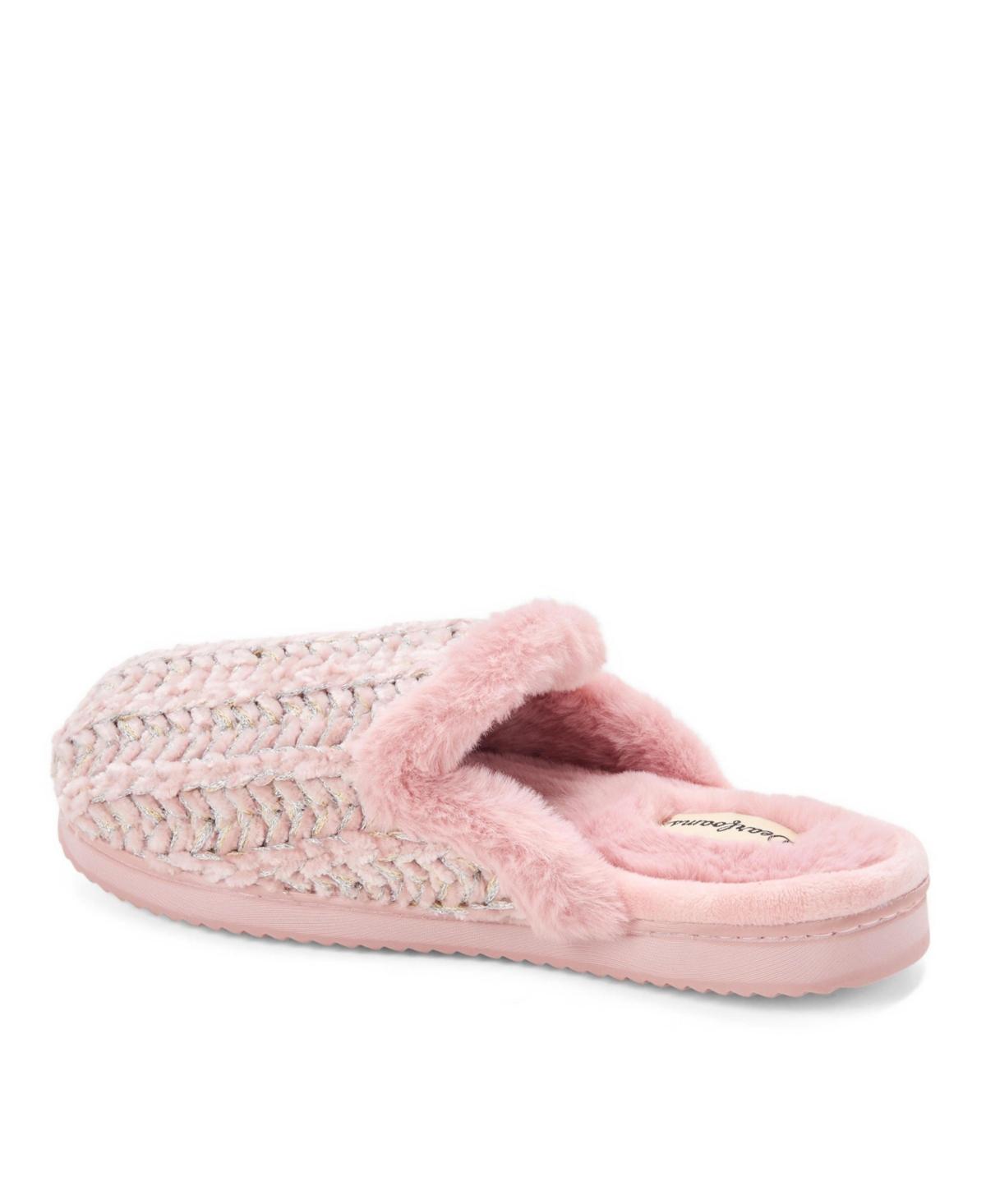 Dearfoams Paris Chenille Shaped Tab Scuff Slipper in Pink Lyst