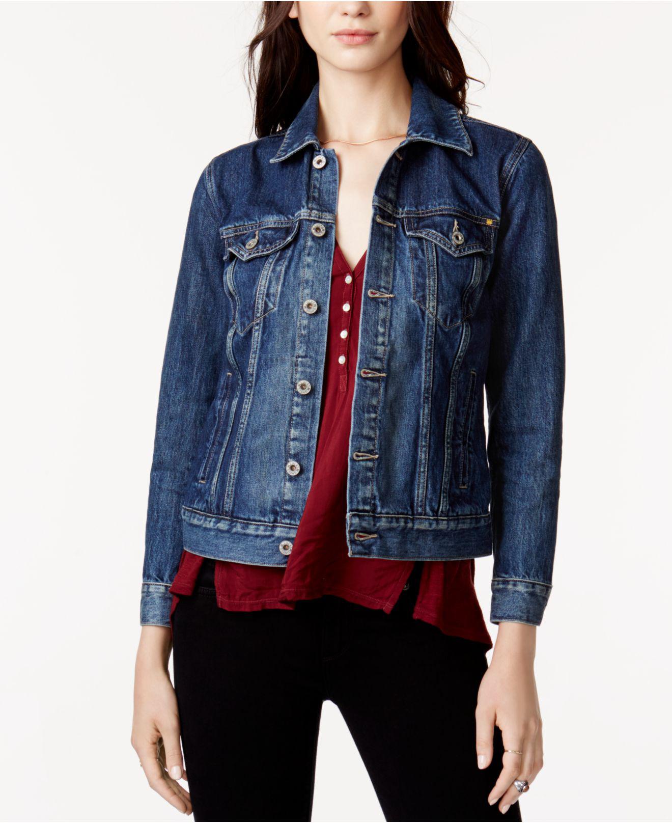 Lucky Brand Cotton Denim Trucker Jacket in Blue Lyst