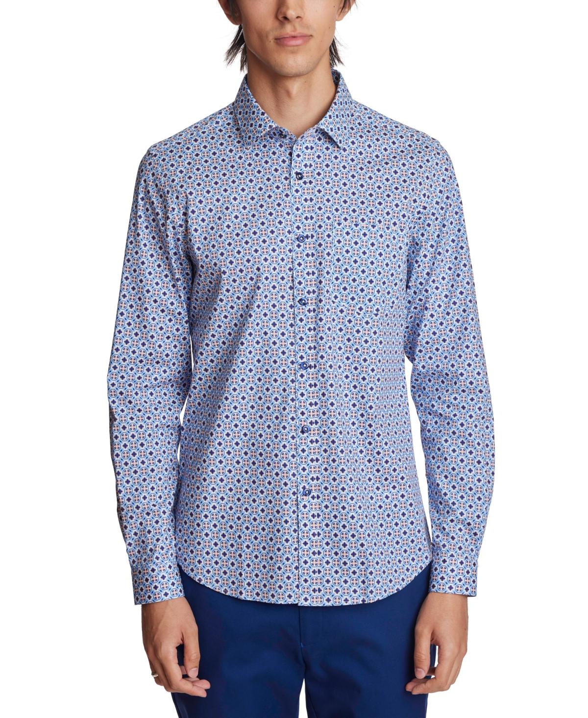 Samuel Spread Collar Shirt - New Blue Paisley