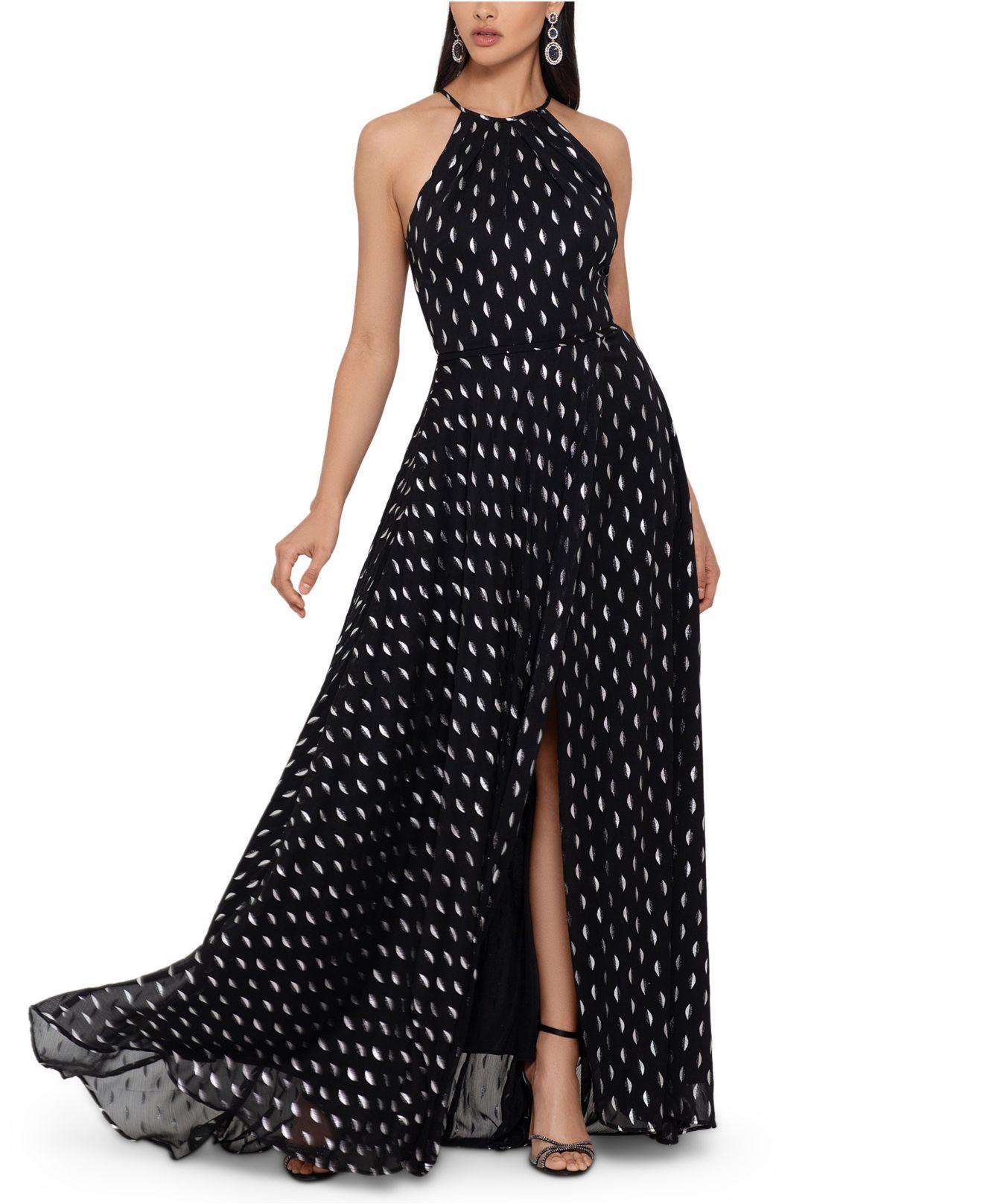 Betsy & adam clearance sequined chiffon gown
