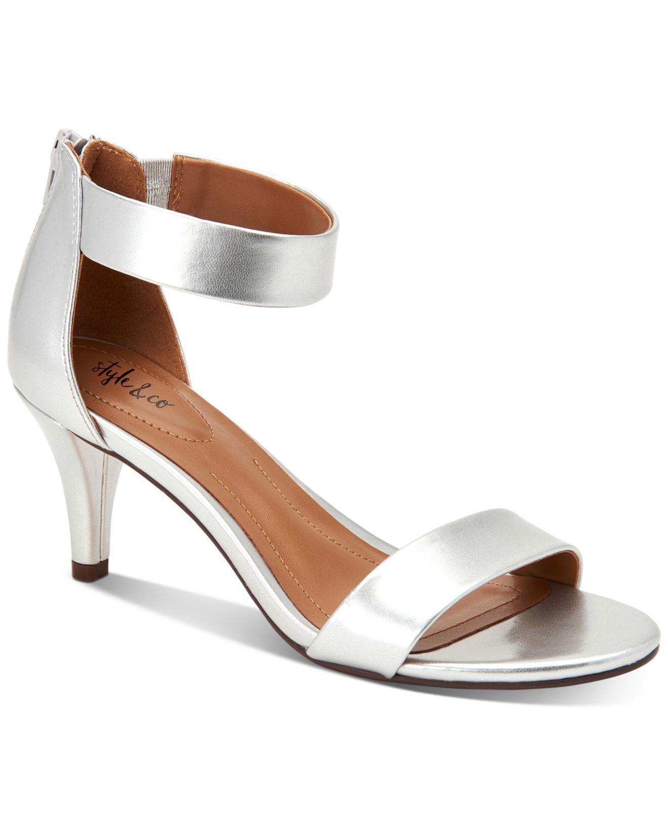 Style & Co. Paycee Two-piece Dress Sandals in Silver ...