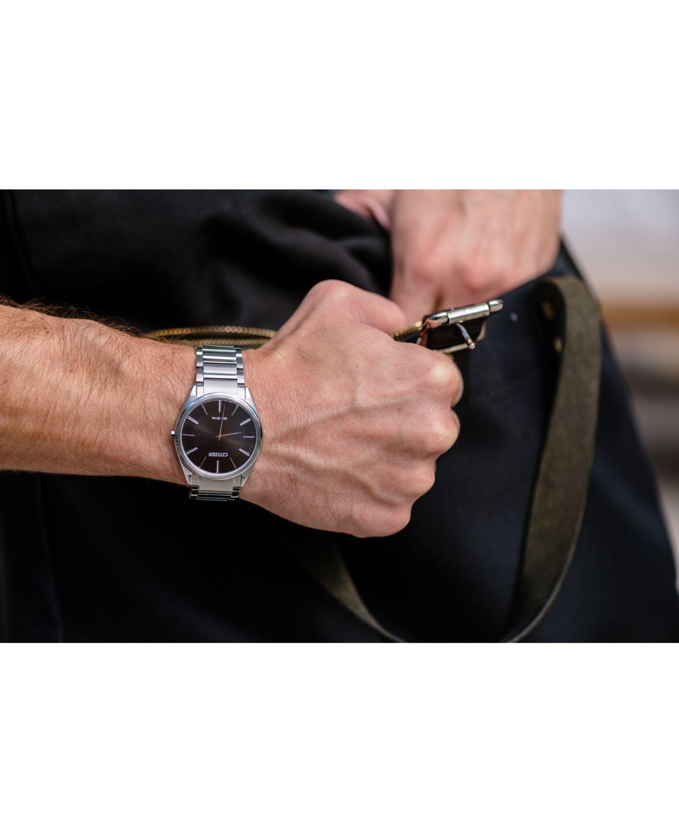 Citizen Men's Eco-drive Stiletto Stainless Steel Bracelet Watch 38mm in  Metallic for Men | Lyst