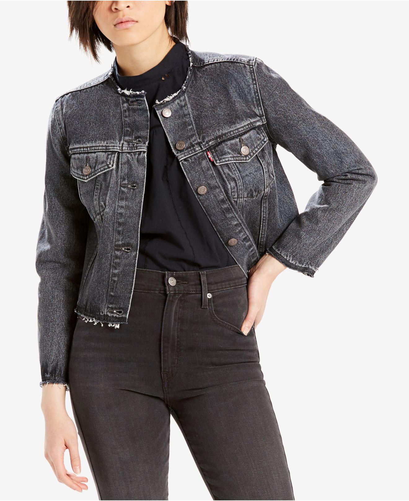 levis cut off denim jacket