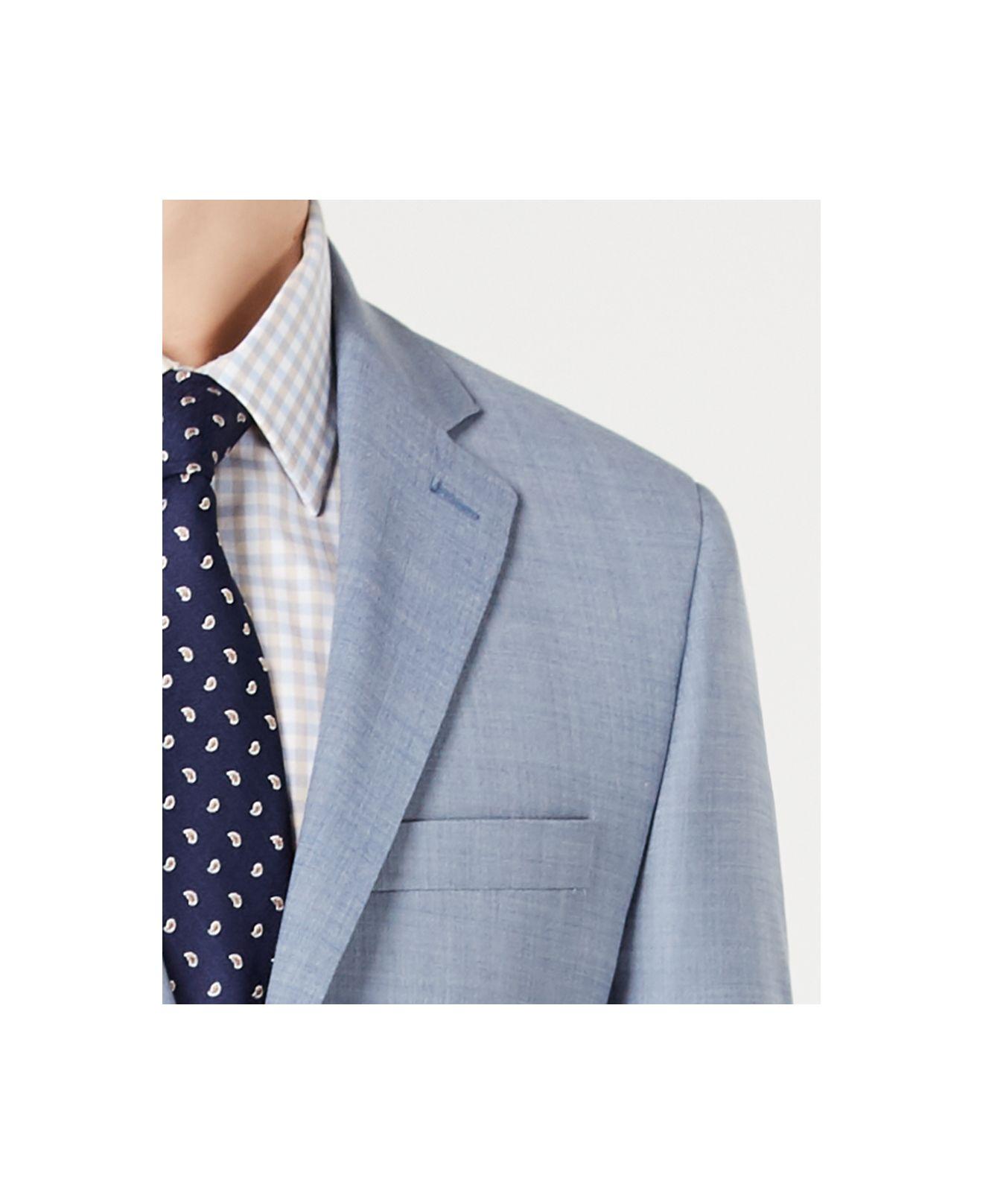 Calvin Klein X fit Slim fit Light Blue Sharkskin Wool Suit