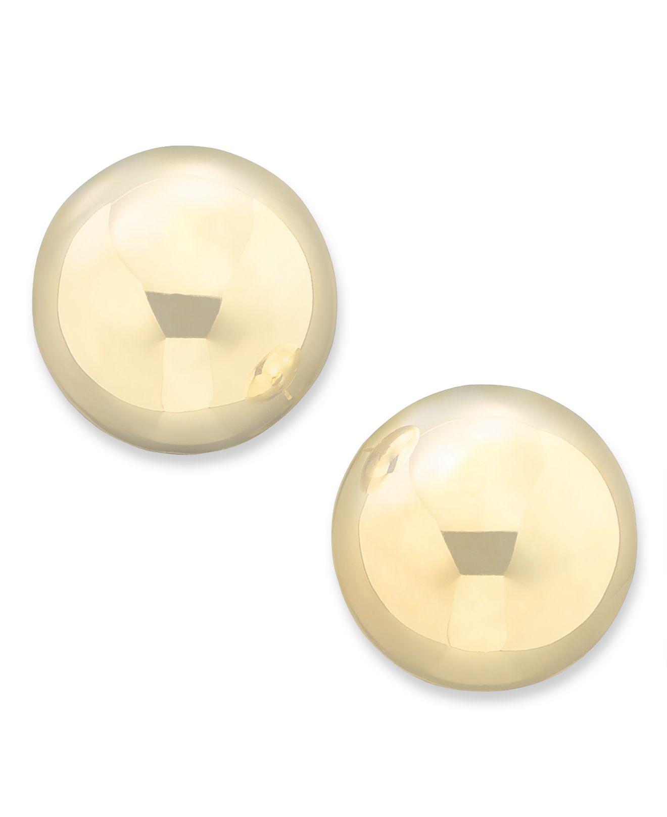 Lyst Macy S 14k White Gold Ball Stud Earrings 10mm In Metallic Macy S Women Metallic 14k White Gold Ball Stud Earrings 10mm
