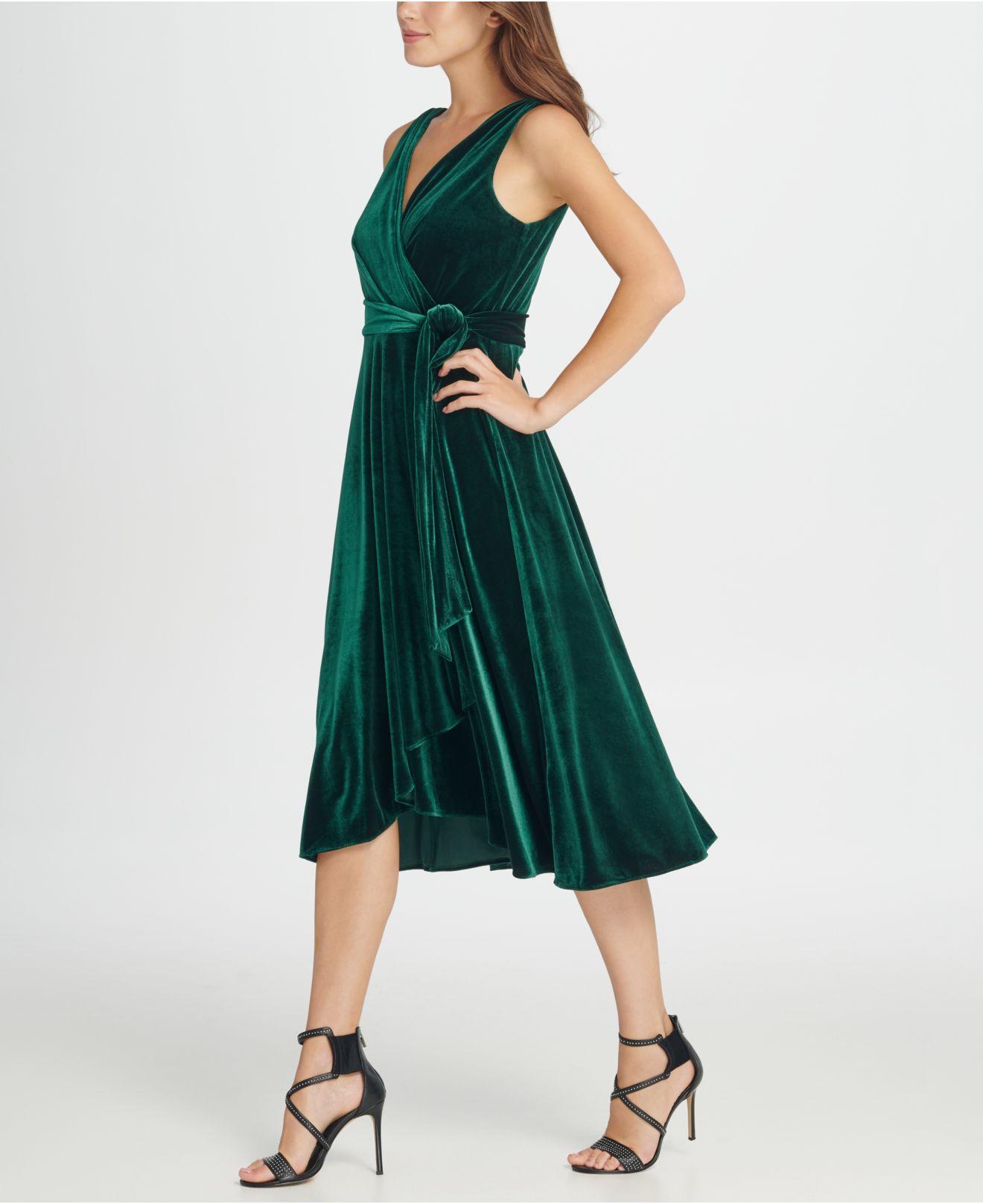 Dkny green velvet dress Clearance