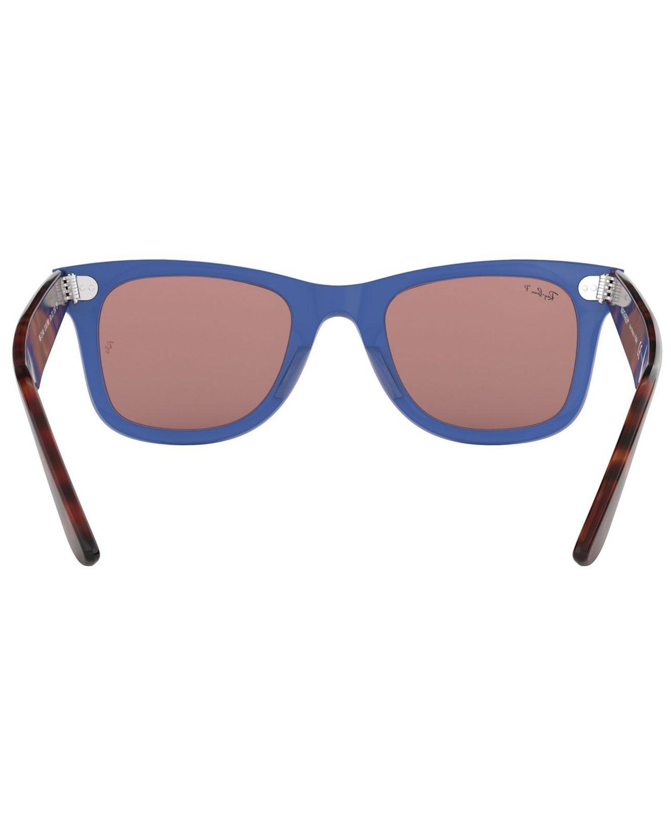 Ray Ban Rb2140 Original Wayfarer Polarized 1241w0 Sunglasses Blue Size 50 Lyst