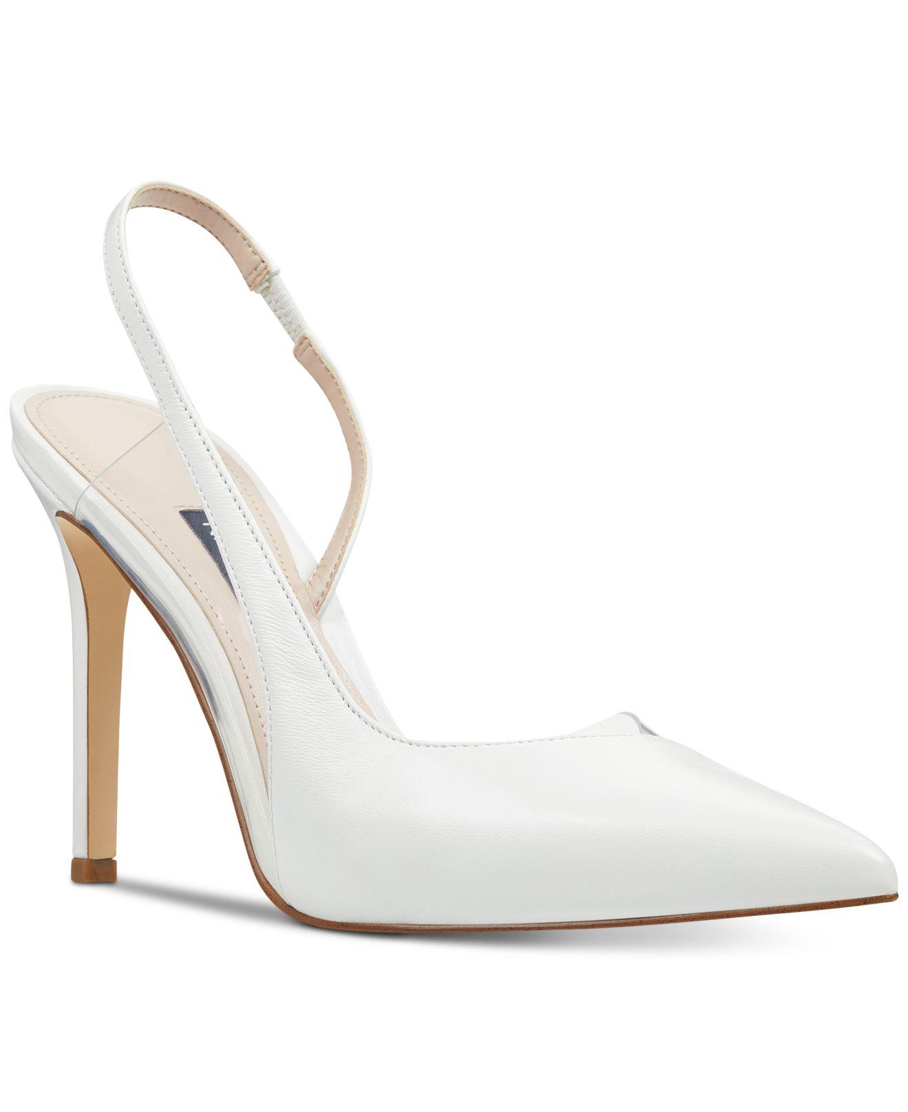 nine west toffee vinyl slingback pumps