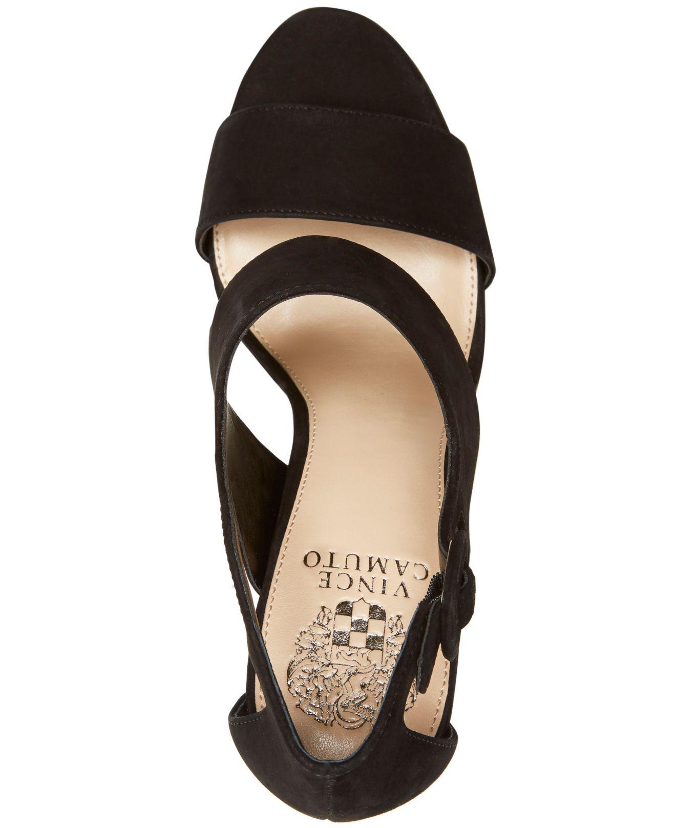 Vince Camuto Leather Women's Jayvid Suede Platform Sandals in Black - Lyst