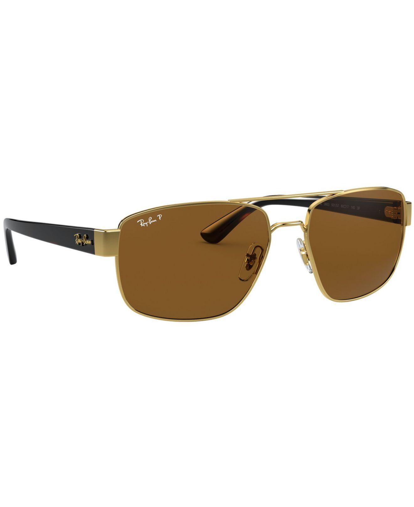 Ray Ban Polarized Sunglasses Rb P In Brown For Men Lyst
