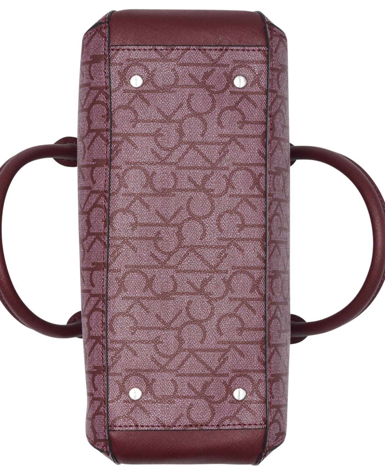 calvin klein raelynn signature satchel