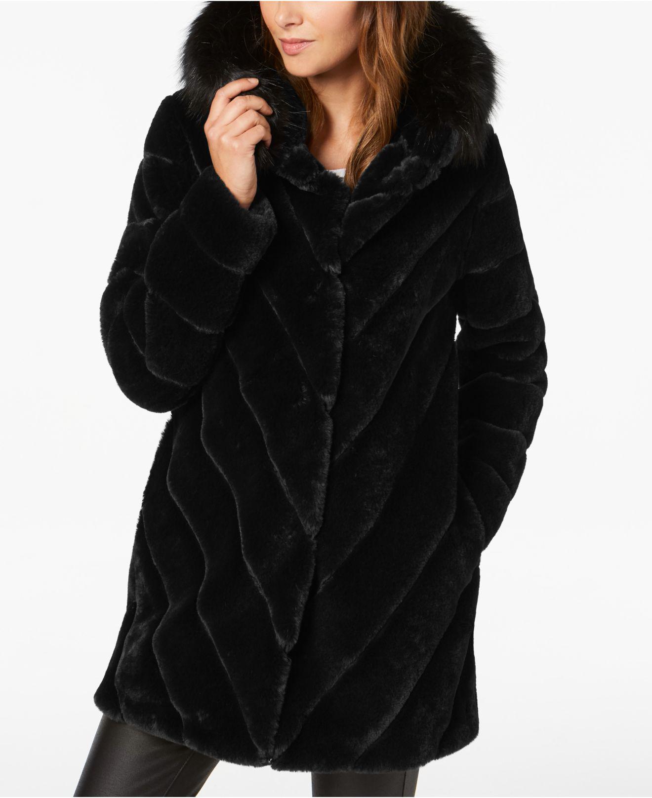 Calvin klein chevron faux fur Clearance