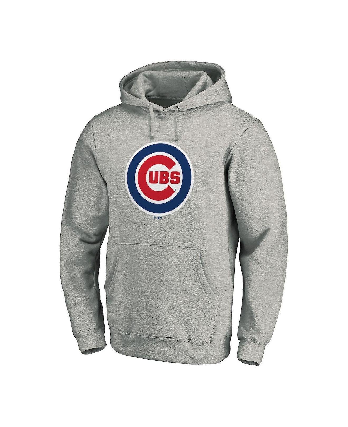 Men's Heather Gray/Royal Chicago Cubs Big & Tall Raglan Hoodie Full-Zip  Sweatshirt