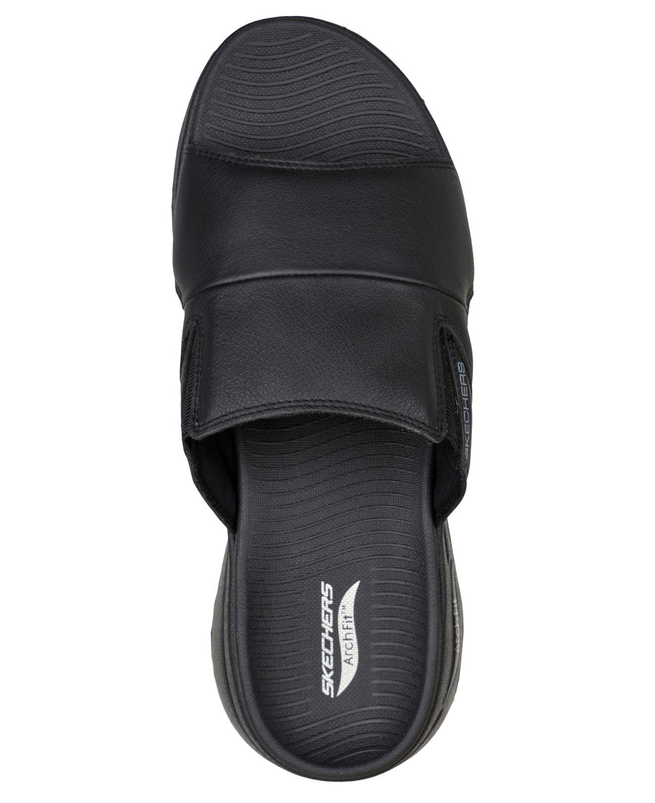 Skechers Gowalk Arch Fit - Ultra Span Wide-width Walking Slide Sandals From  Finish Line in Black for Men | Lyst