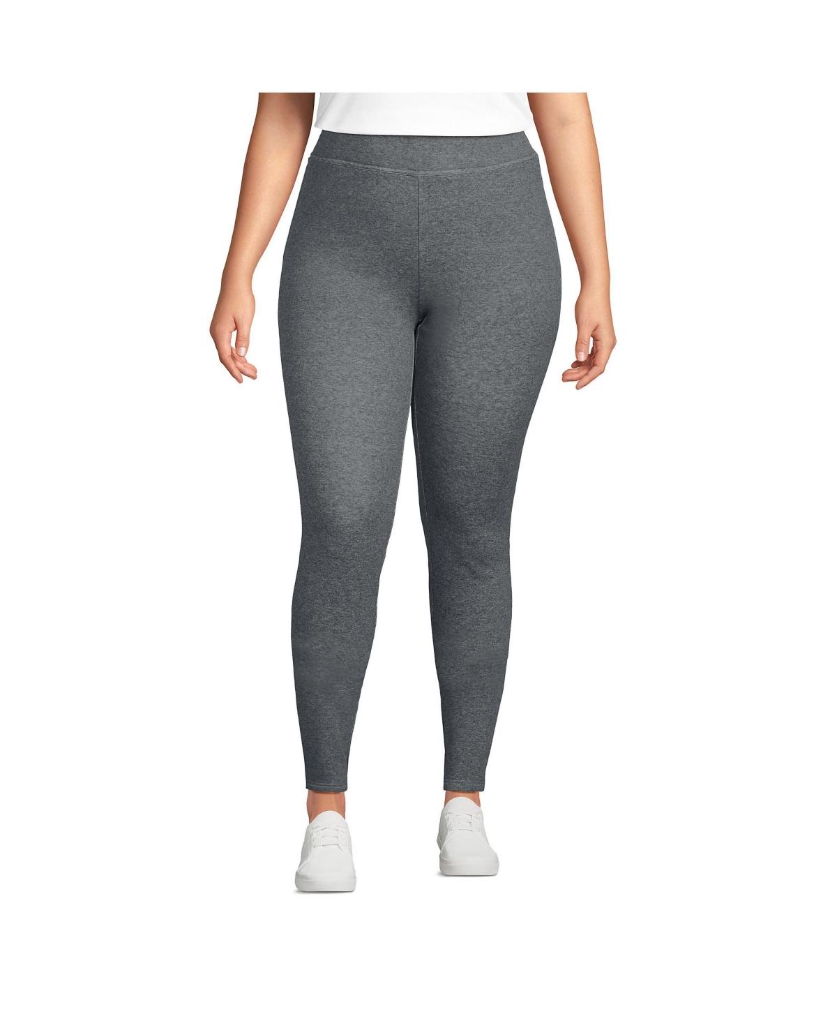 Lands' End Plus Size High Rise Serious Sweats Fleece Lined Pocket leggings  in Gray | Lyst