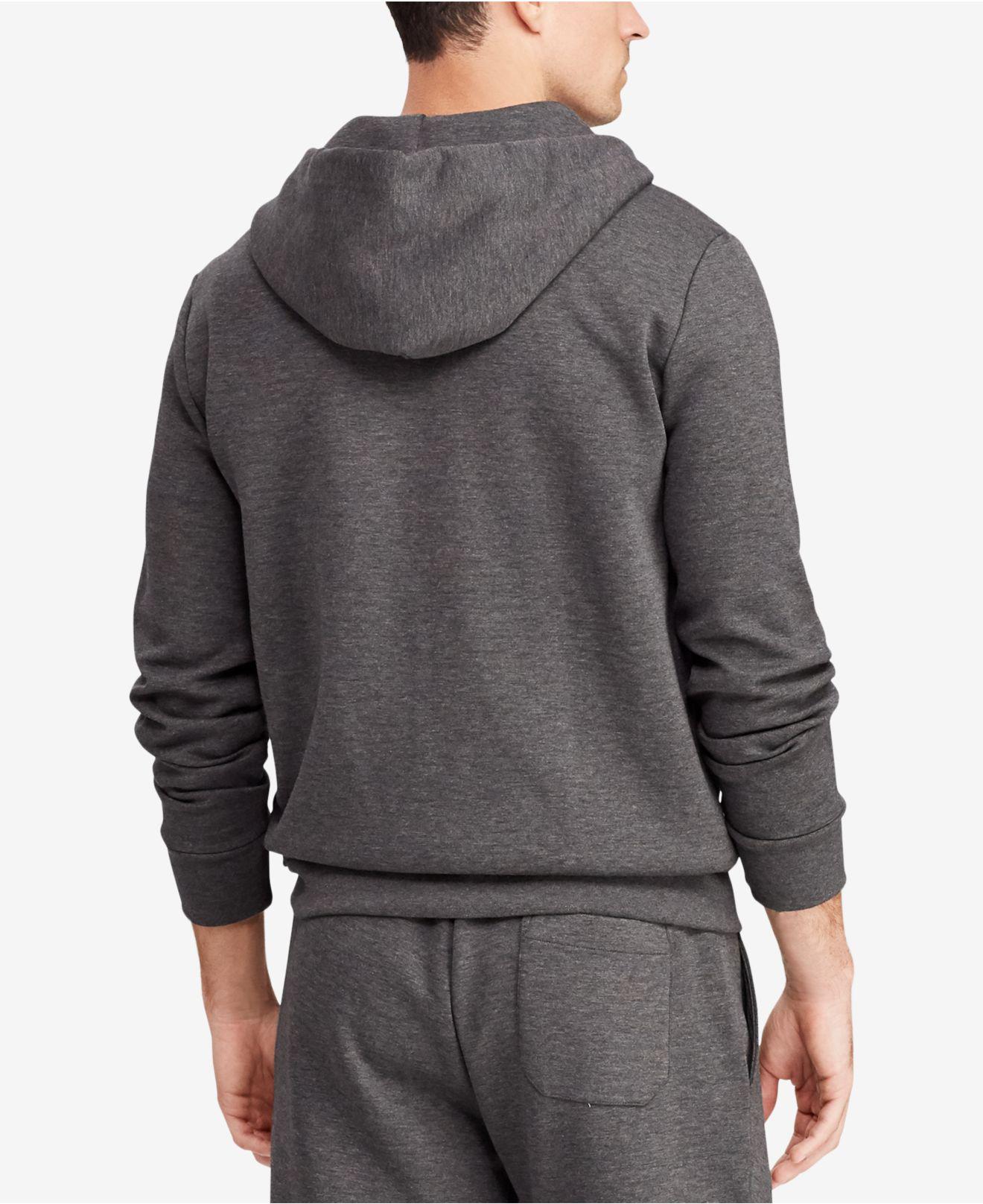 Polo Ralph Lauren Double-knit Full-zip Hoodie in Gray for Men | Lyst