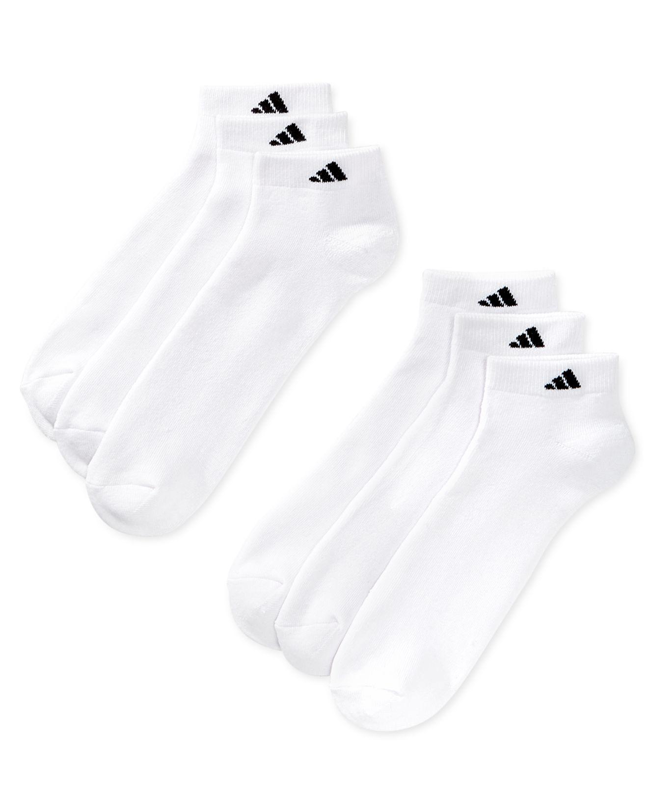 adidas Synthetic Lowcut Cushioned Extended Size Socks, 6 Pack in White
