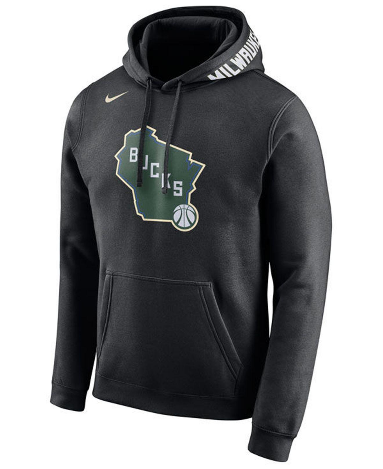 Nike Milwaukee Bucks City Club Fleece Hoodie in Black for Men - Lyst