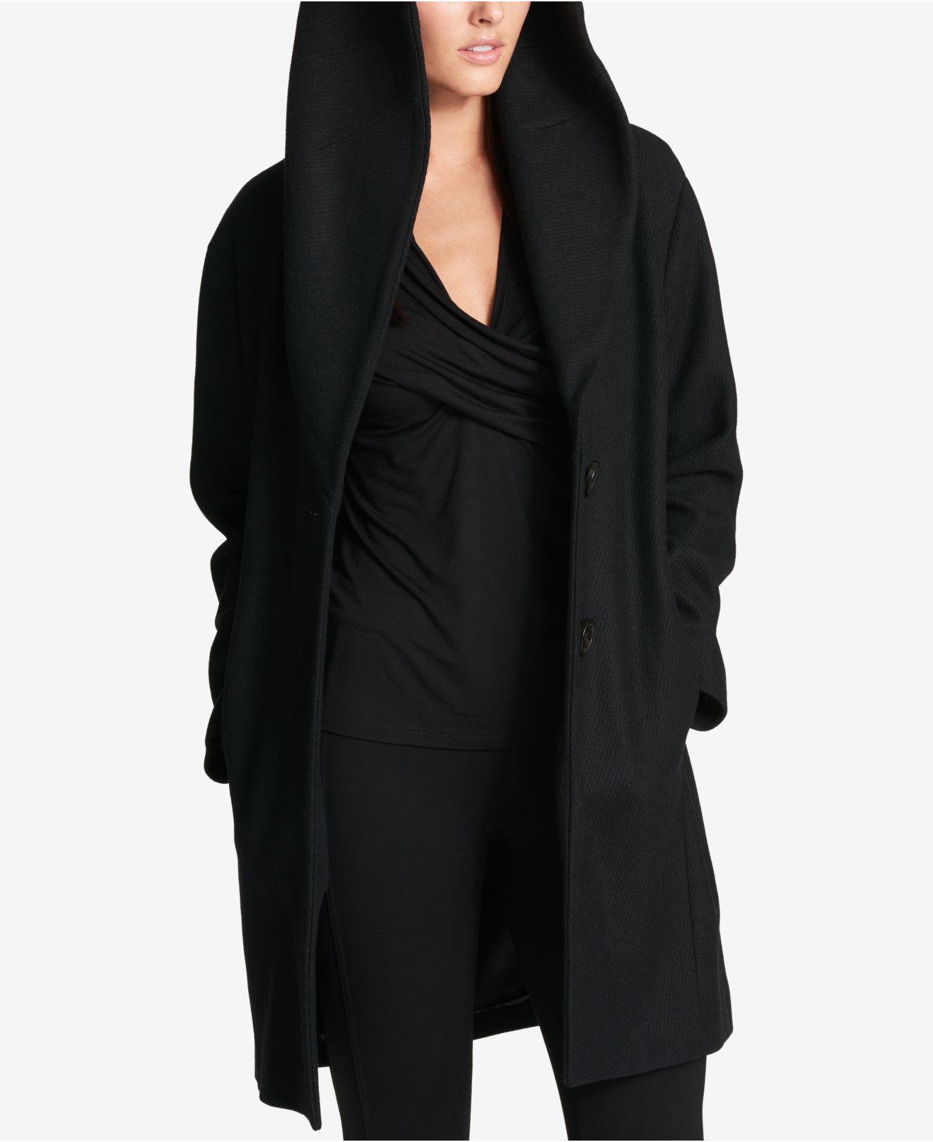 DKNY Shawl-collar Walker Coat in Black | Lyst