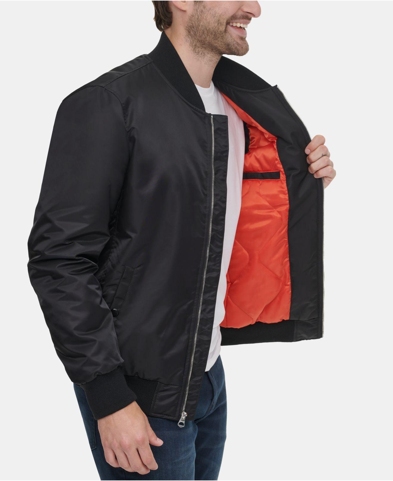 draagbaar veer Voorzien Calvin Klein Bomber Flight Jacket in Black for Men | Lyst