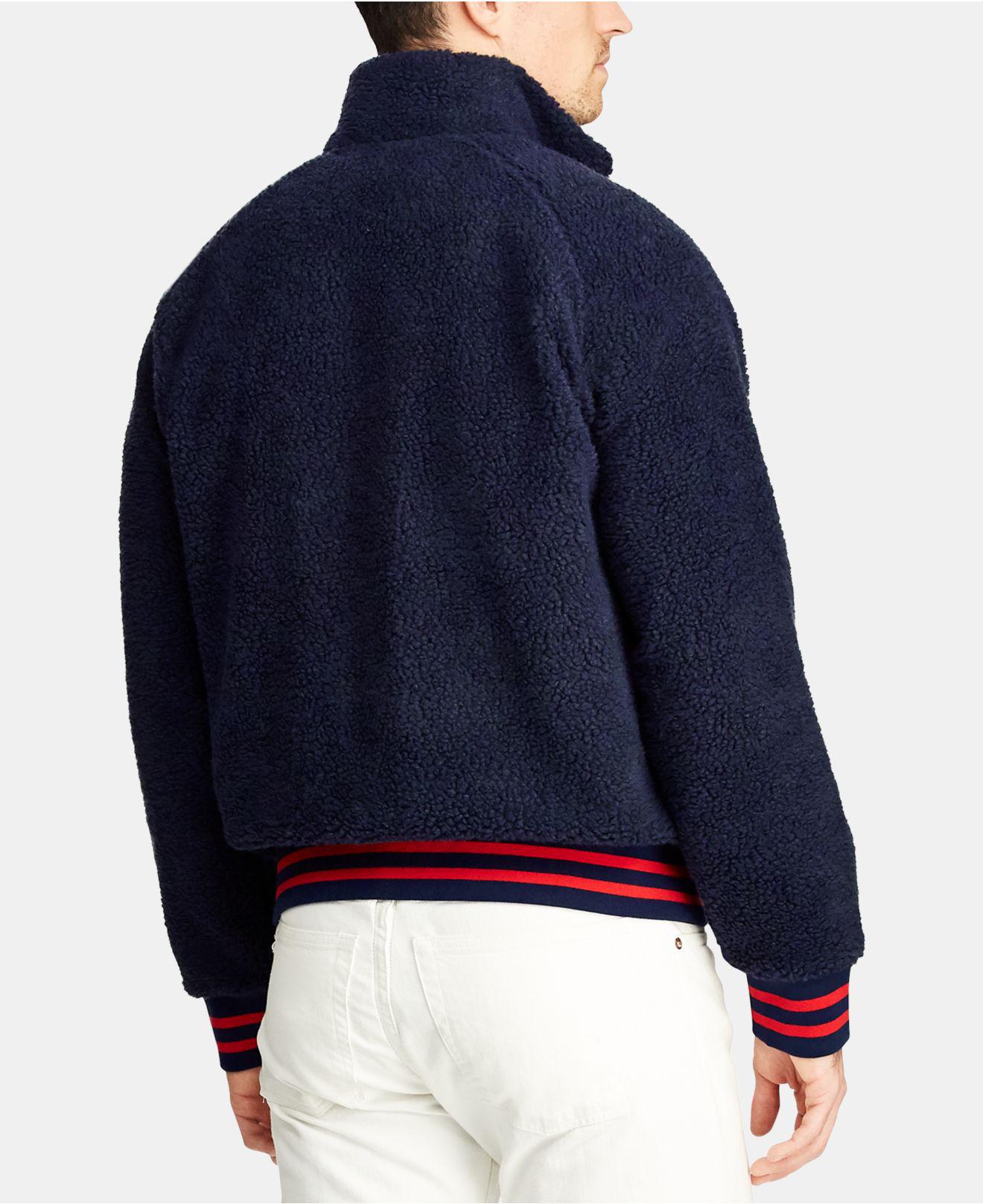 Polo Ralph Lauren Sherpa Zip Up Fleece in Navy (Blue) for Men - Lyst