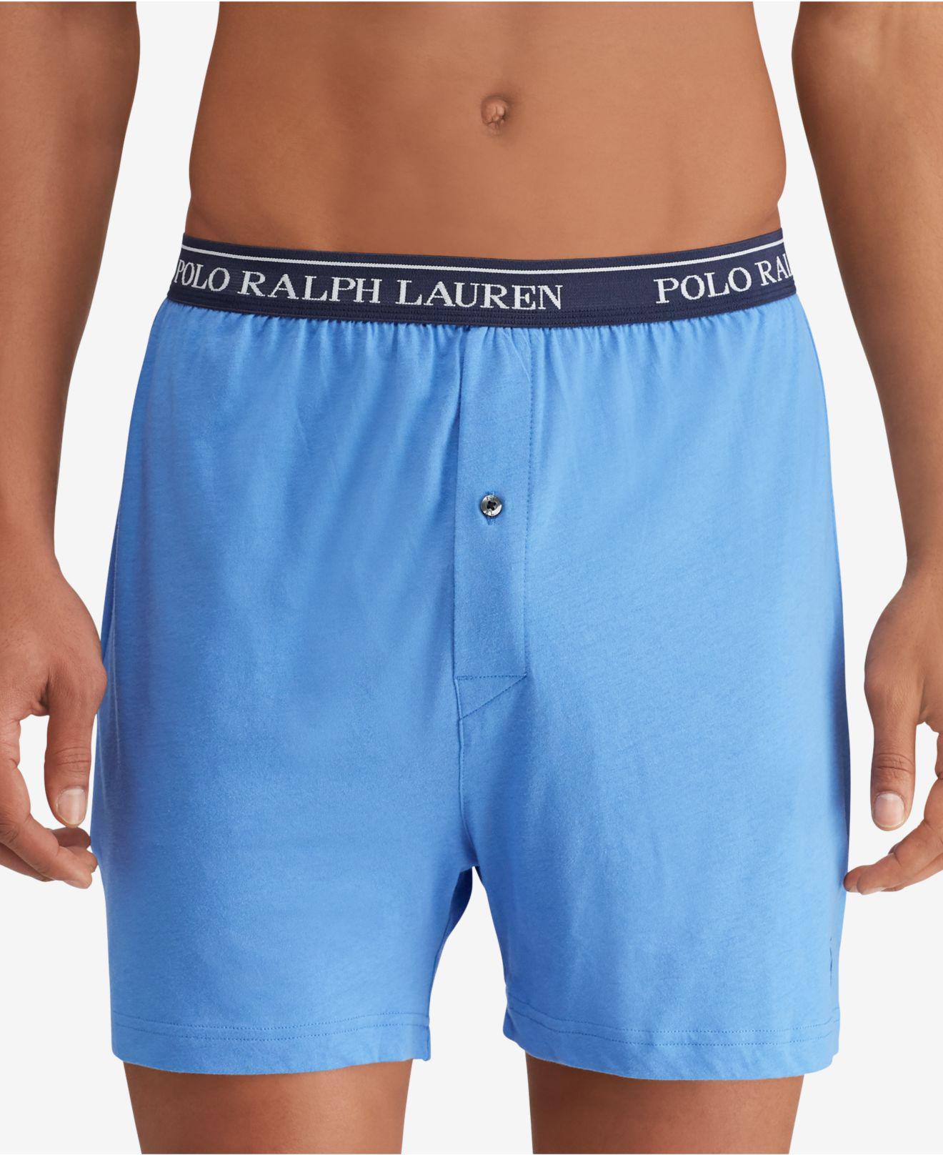 Polo Ralph Lauren 3pk. Cotton Classic Knit Boxers in Blue for Men