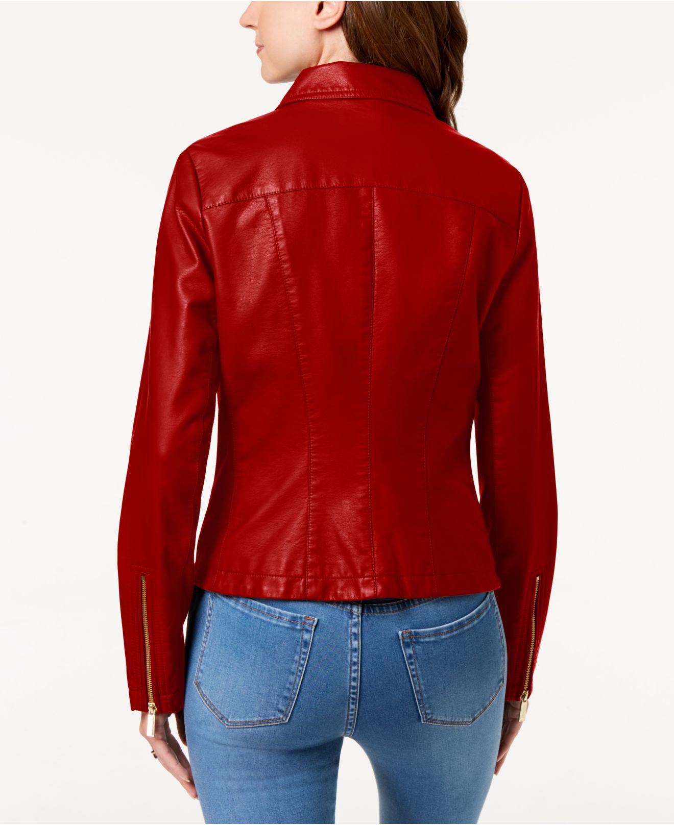 kenneth cole red leather jacket