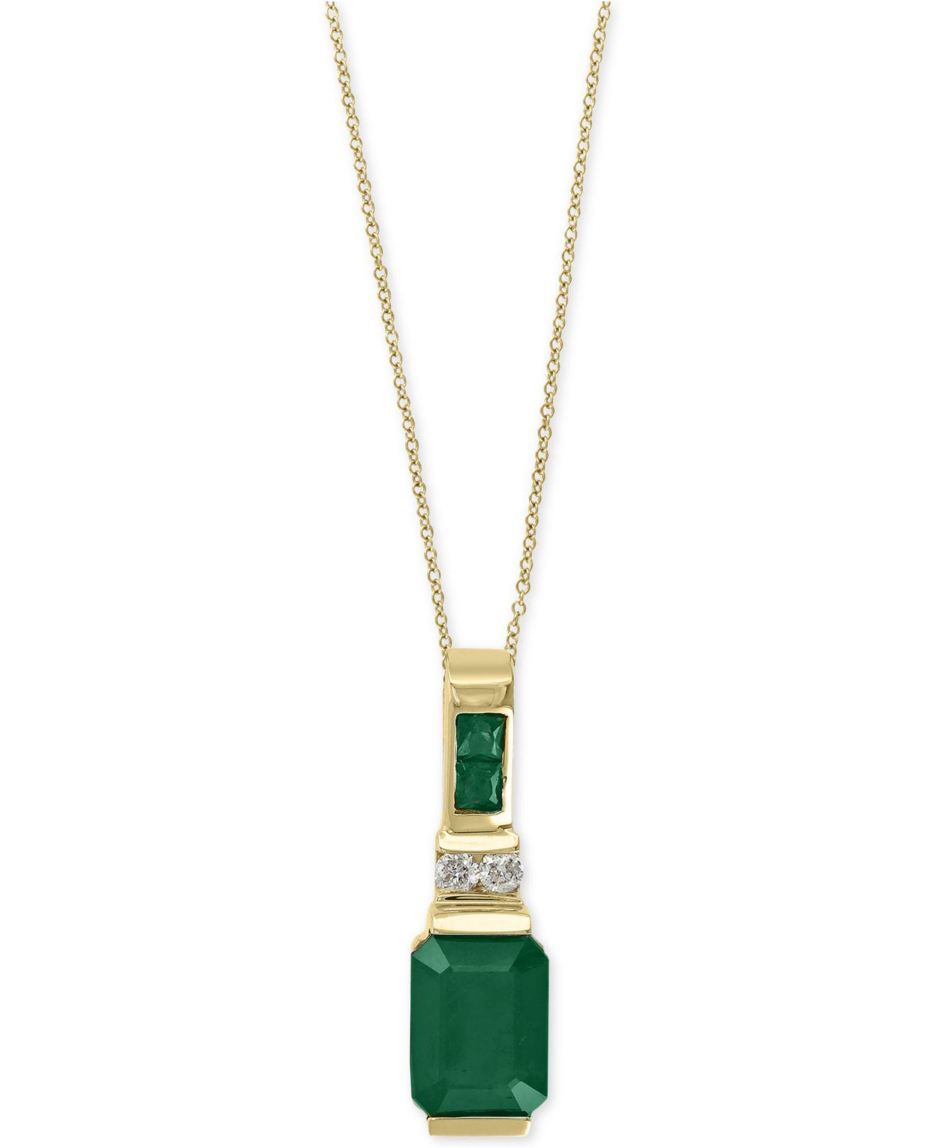 Effy Collection Emerald (15/8 Ct. T.w.) And Diamond Accent Pendant