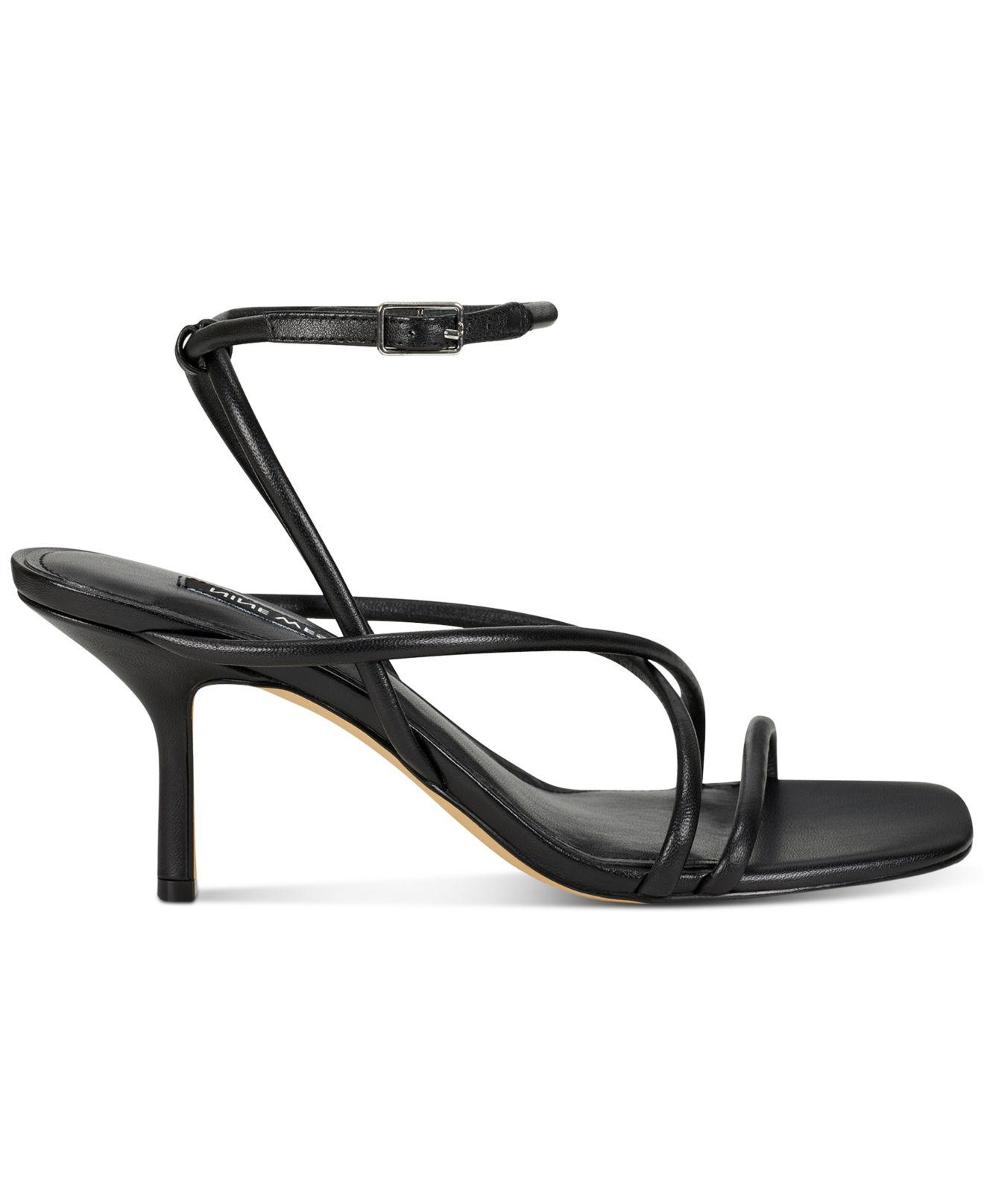 Nine West Leather Nolan Barely-there Strappy Sandals in Black Leather (Black) - Lyst