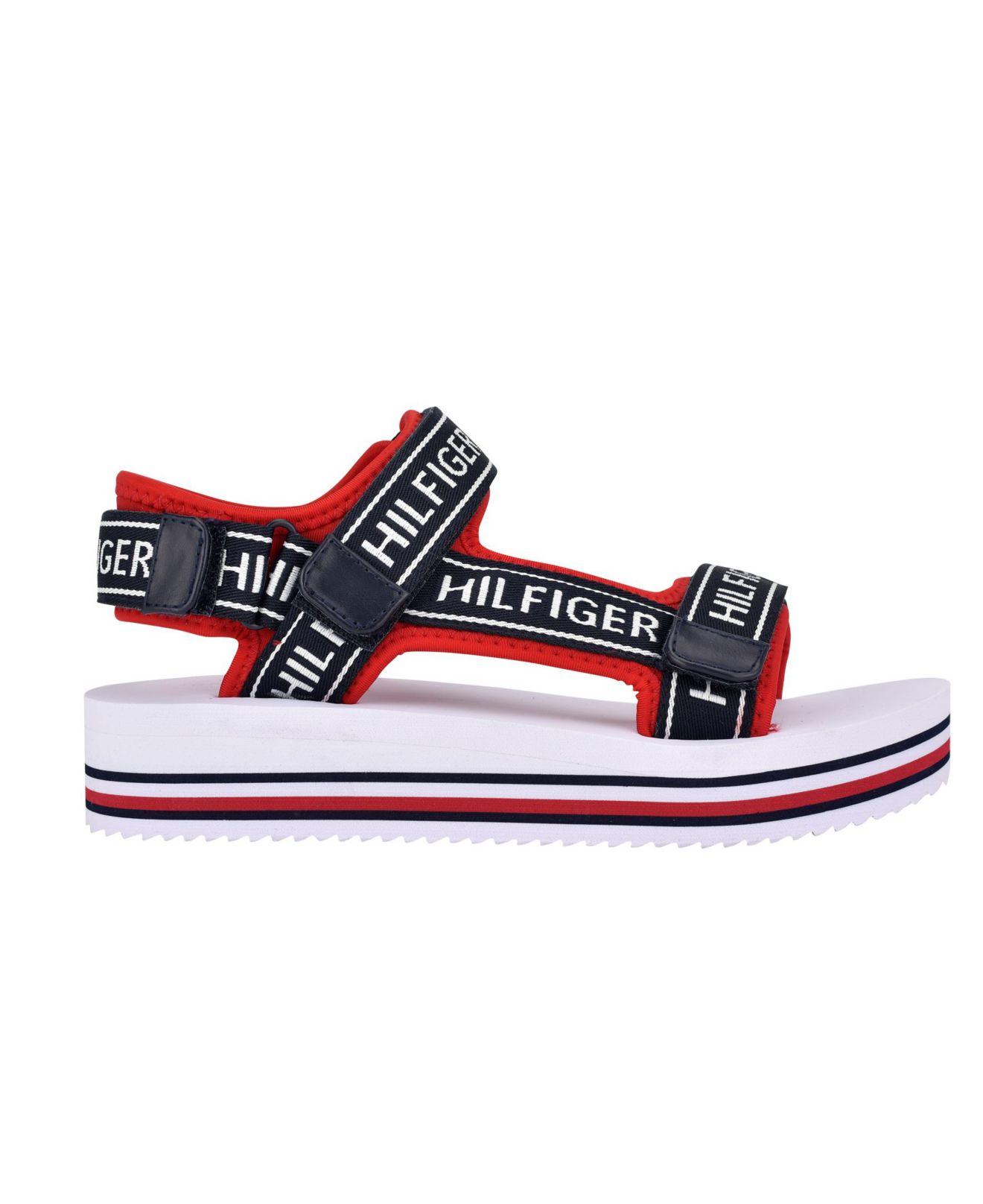Tommy Hilfiger Nurii Hook And Loop Sport Sandals in Red | Lyst