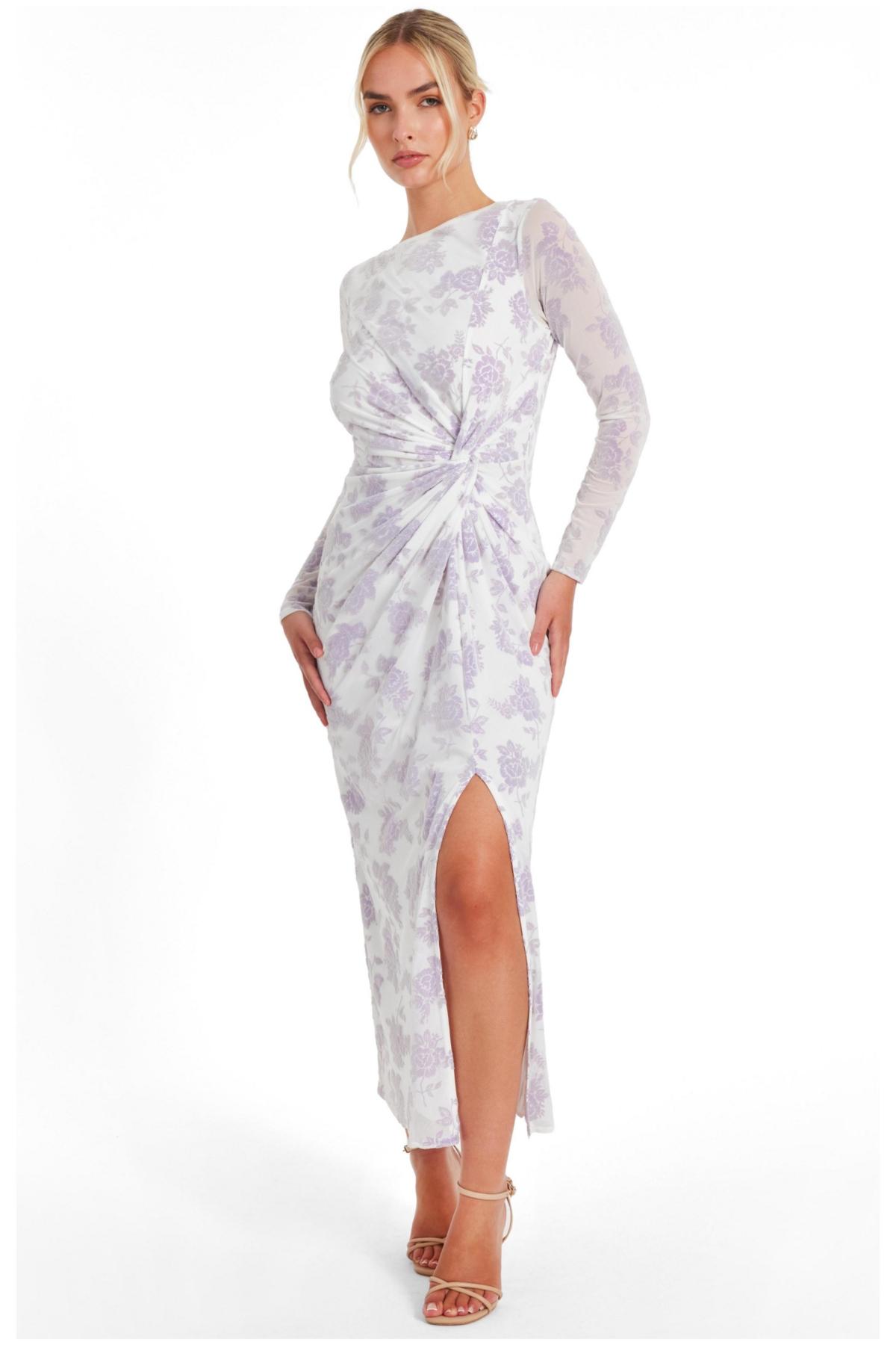 quiz fashion dresses Quiz Women's Ity Ruched Detail Midi Dress