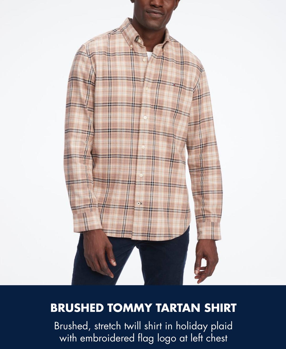 Tommy Hilfiger Regular-fit Brushed Plaid Shirt in Blue for Men | Lyst