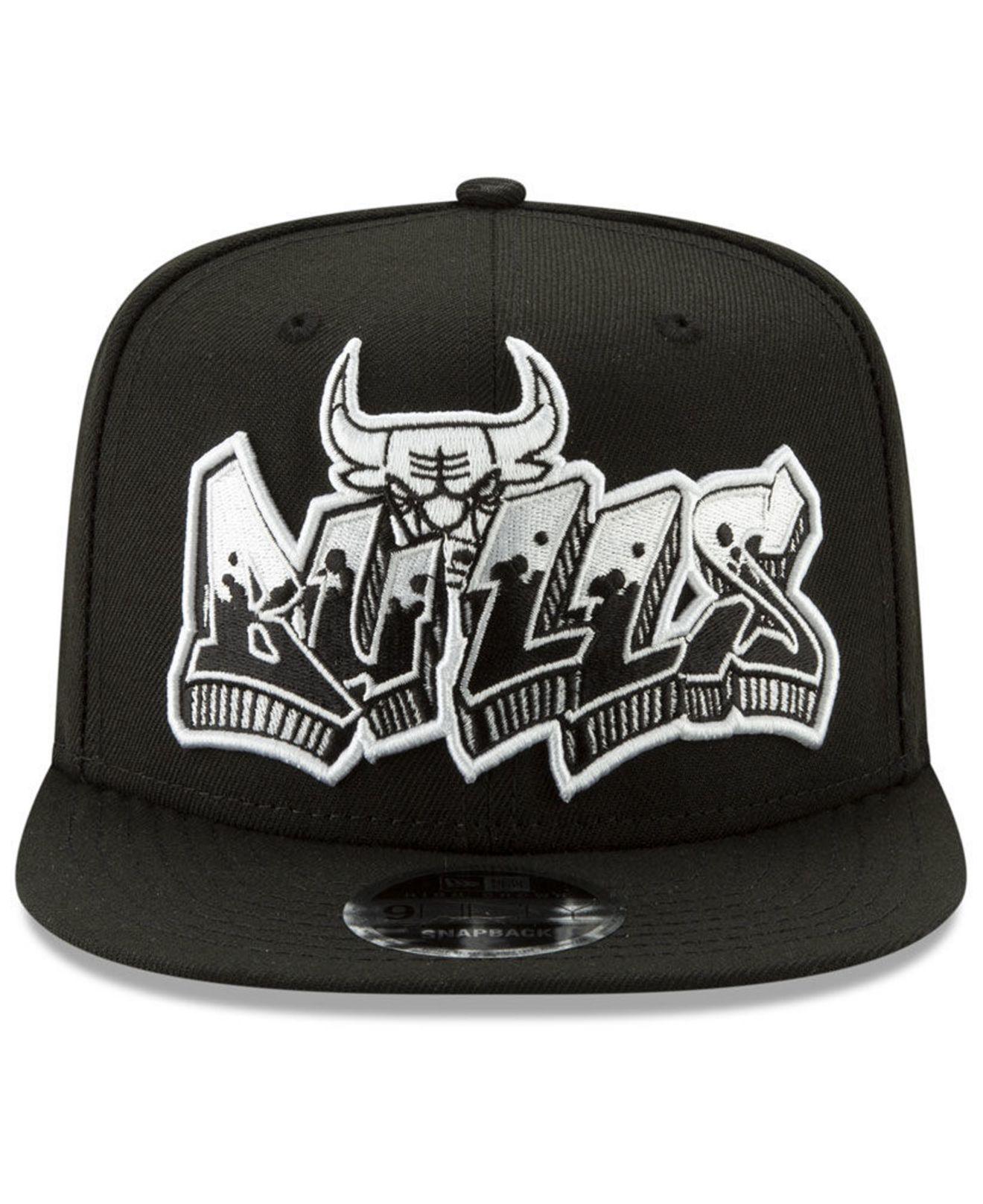 New Era 9FIFTY Chicago Bulls Trucker Snapback Hat Black White