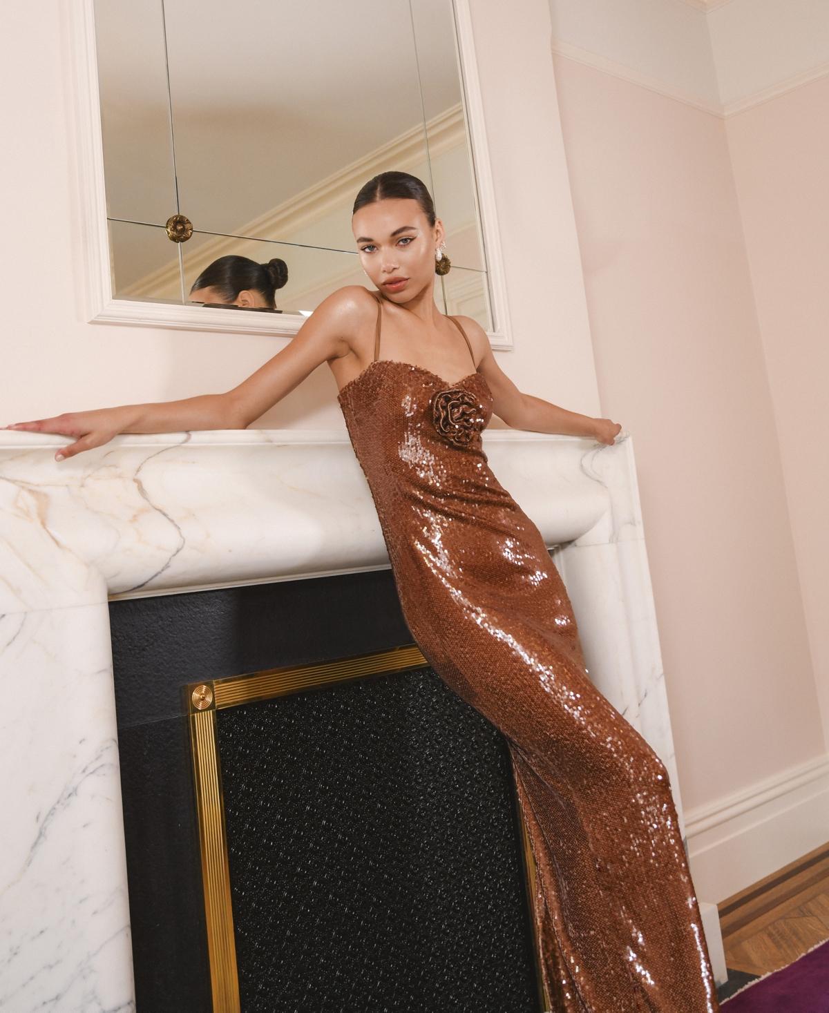 French Connection Bronze Shimmer Dress French Connection Dresses