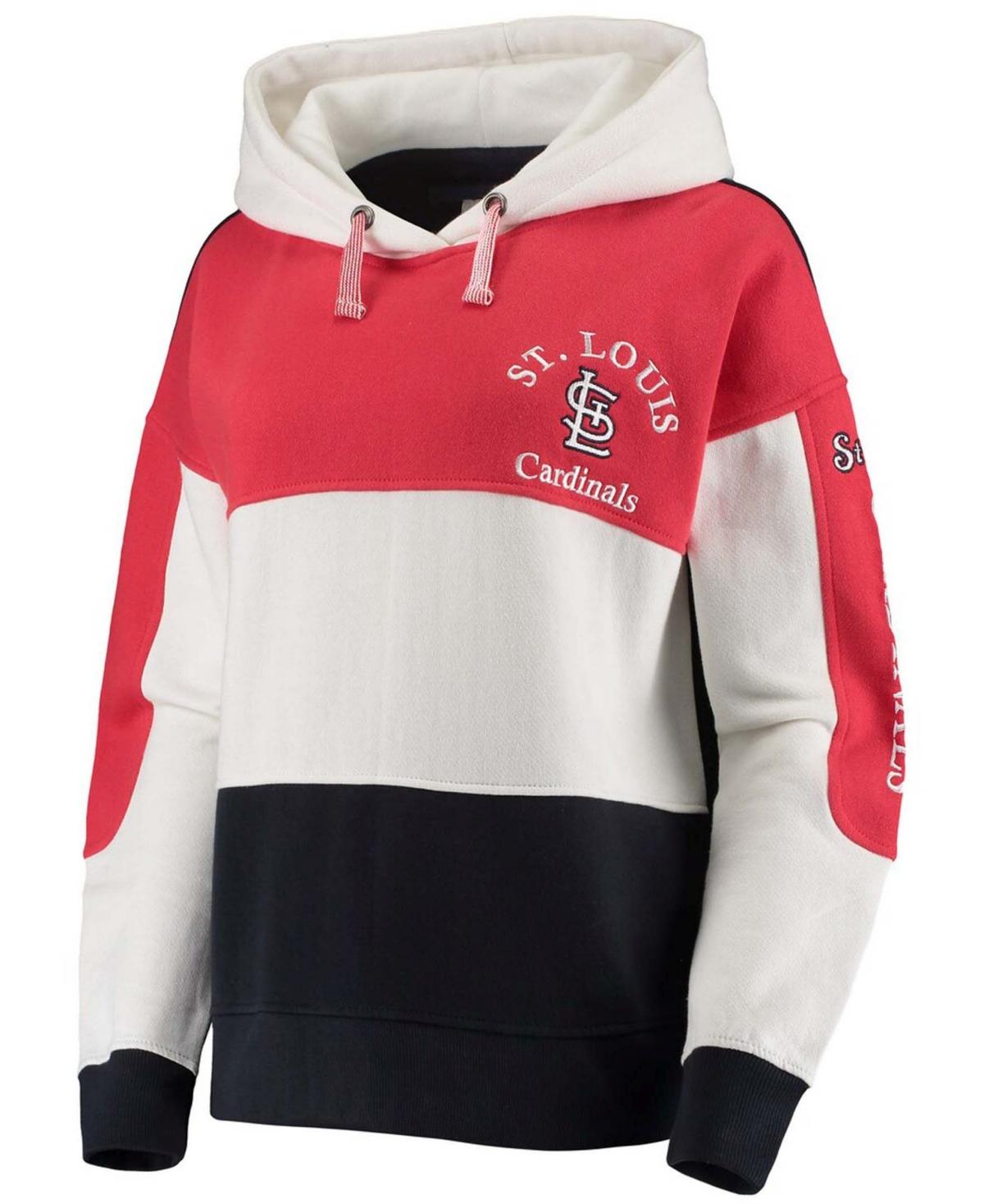 St. Louis Cardinals Women's Plus Size Colorblock Pullover Hoodie - Red