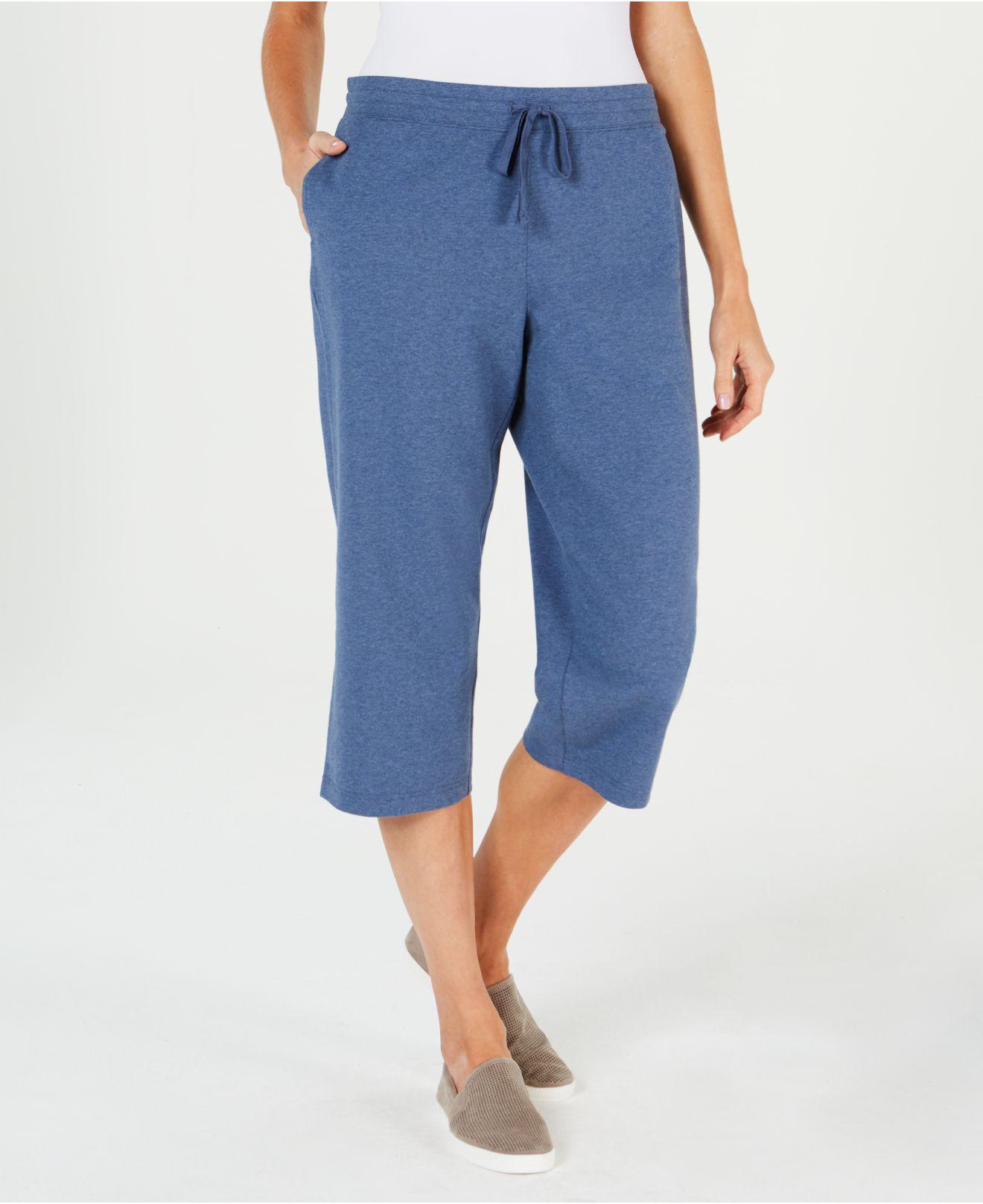 Lyst - Karen Scott Knit Drawstring Capri Pants, Created For Macy's in Black