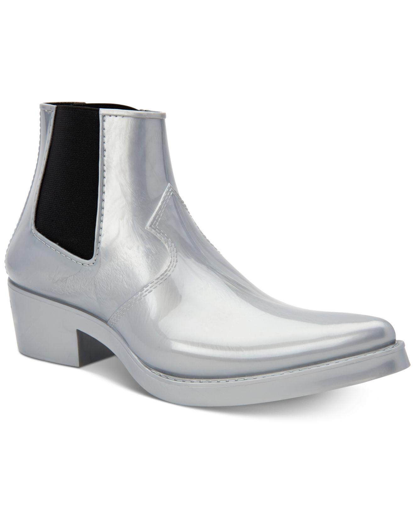 Calvin Klein Rubber Cole Western Chelsea Boots in Metallic for Men - Lyst