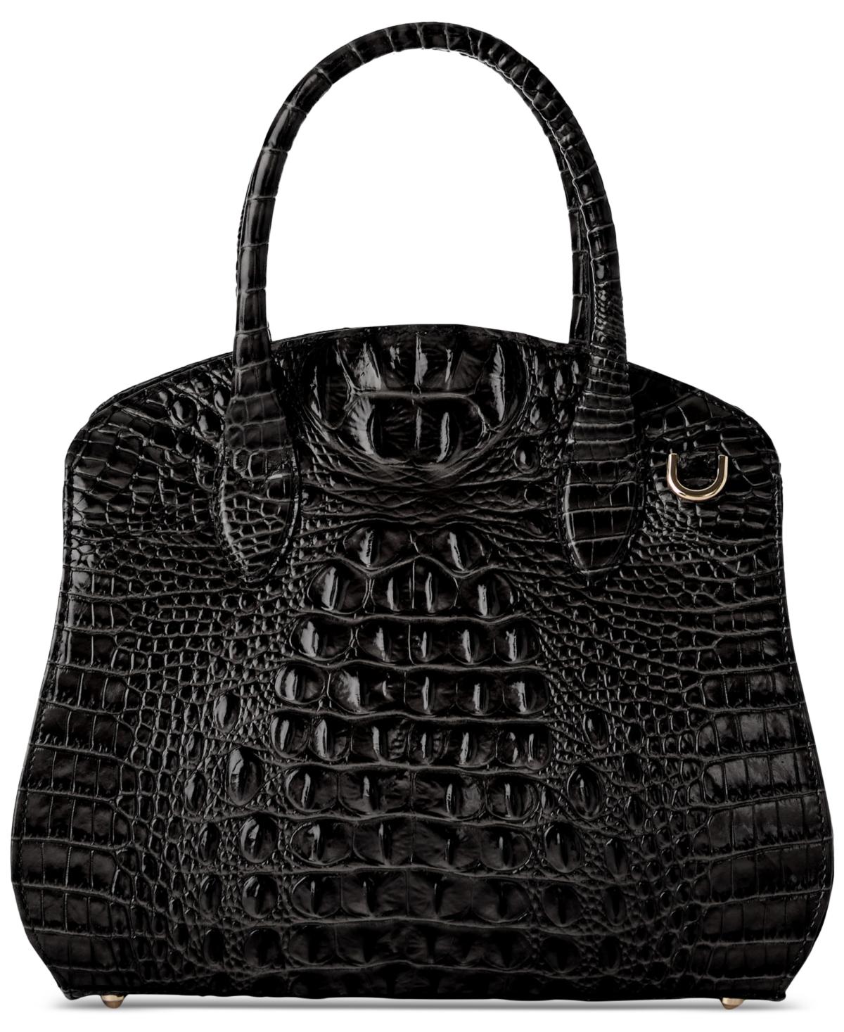 Brahmin Rosetta Melbourne Medium Leather Satchel Bag in Black Lyst