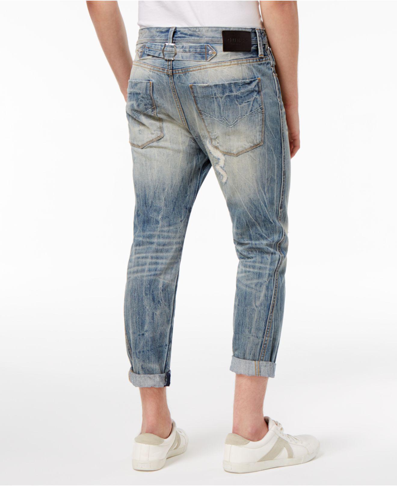 Guess Denim Men's Slim-tapered Fit Stretch Destroyed Carpenter Jeans in ...