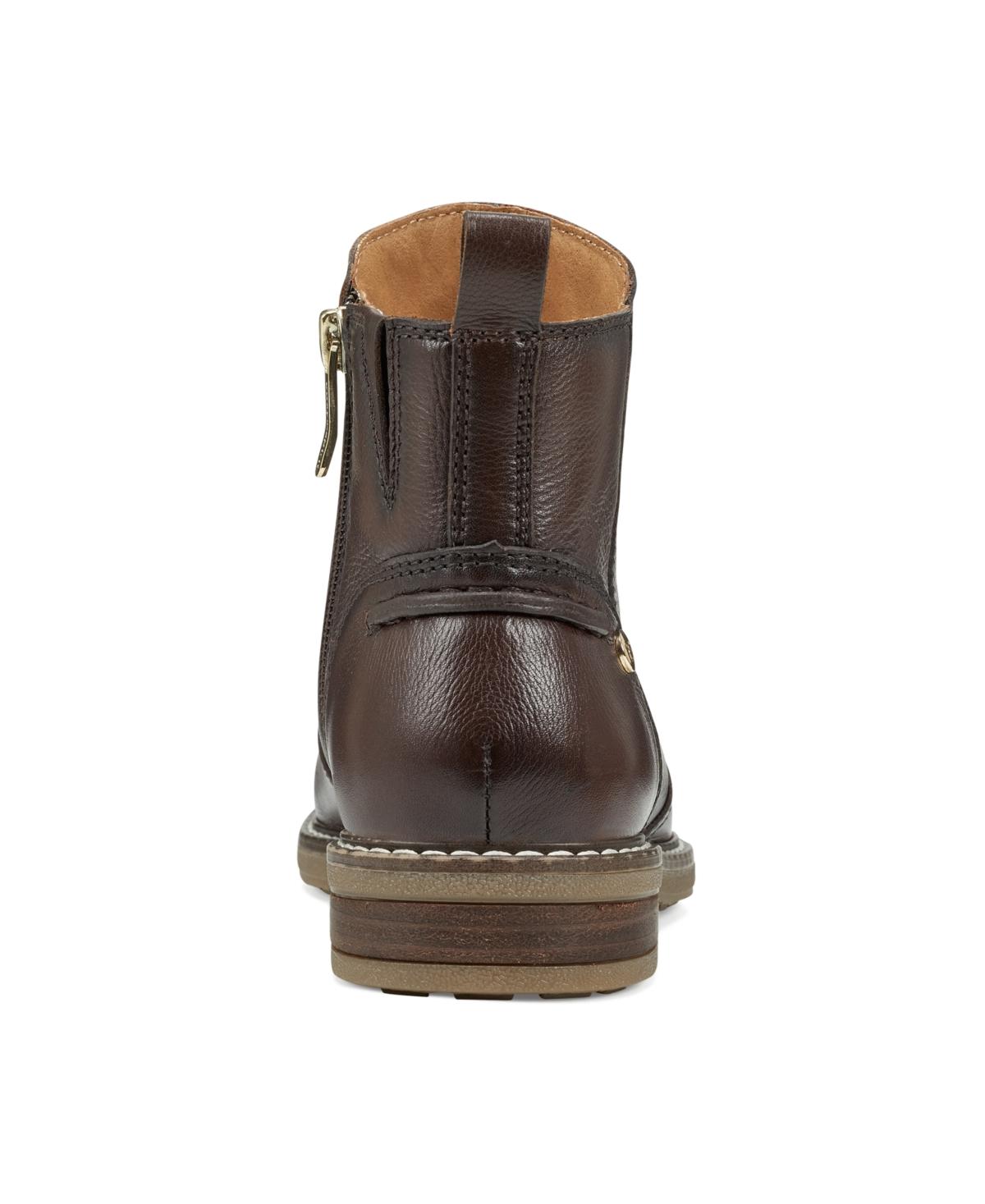 Stivaletti donna Chelsea cognac in pelle, tacco 6,3 cm