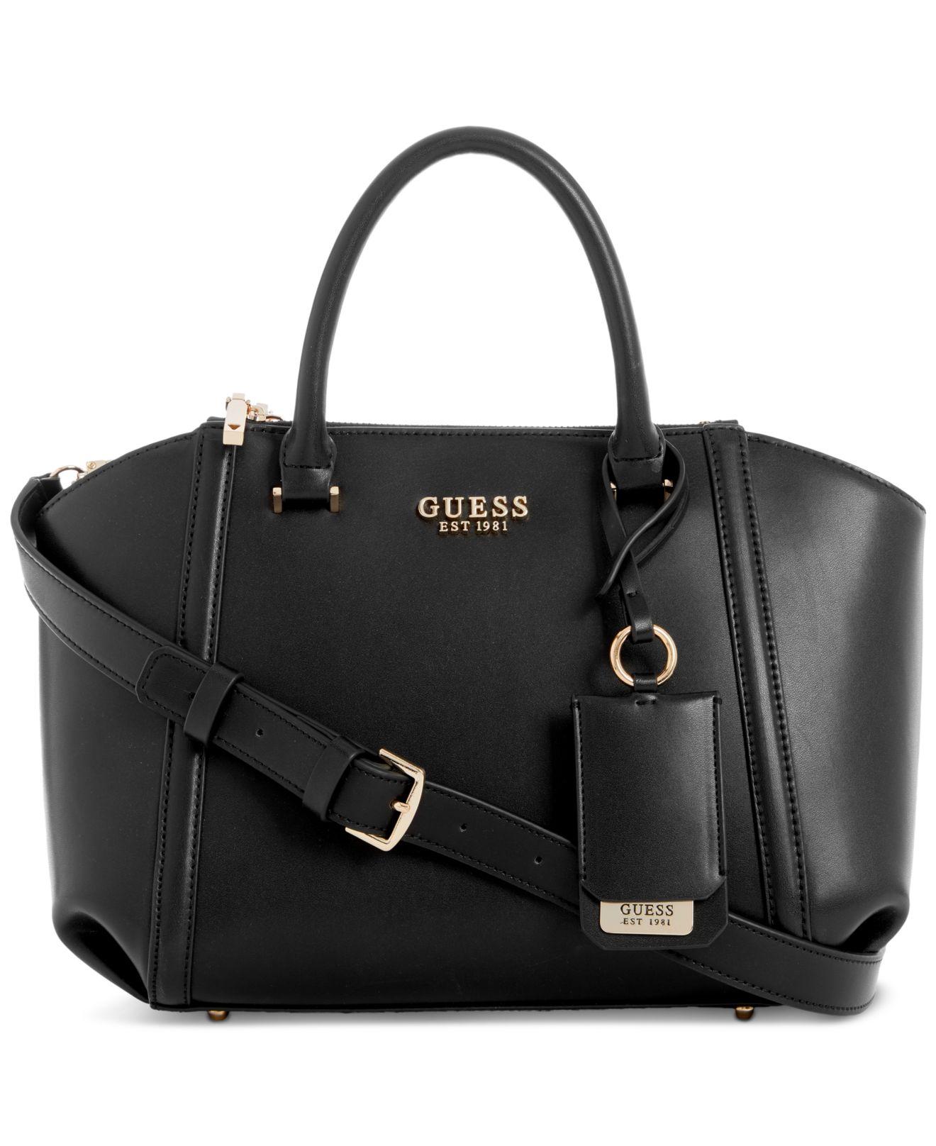 Guess Leie Status Medium Top Zip Satchel in Black Lyst