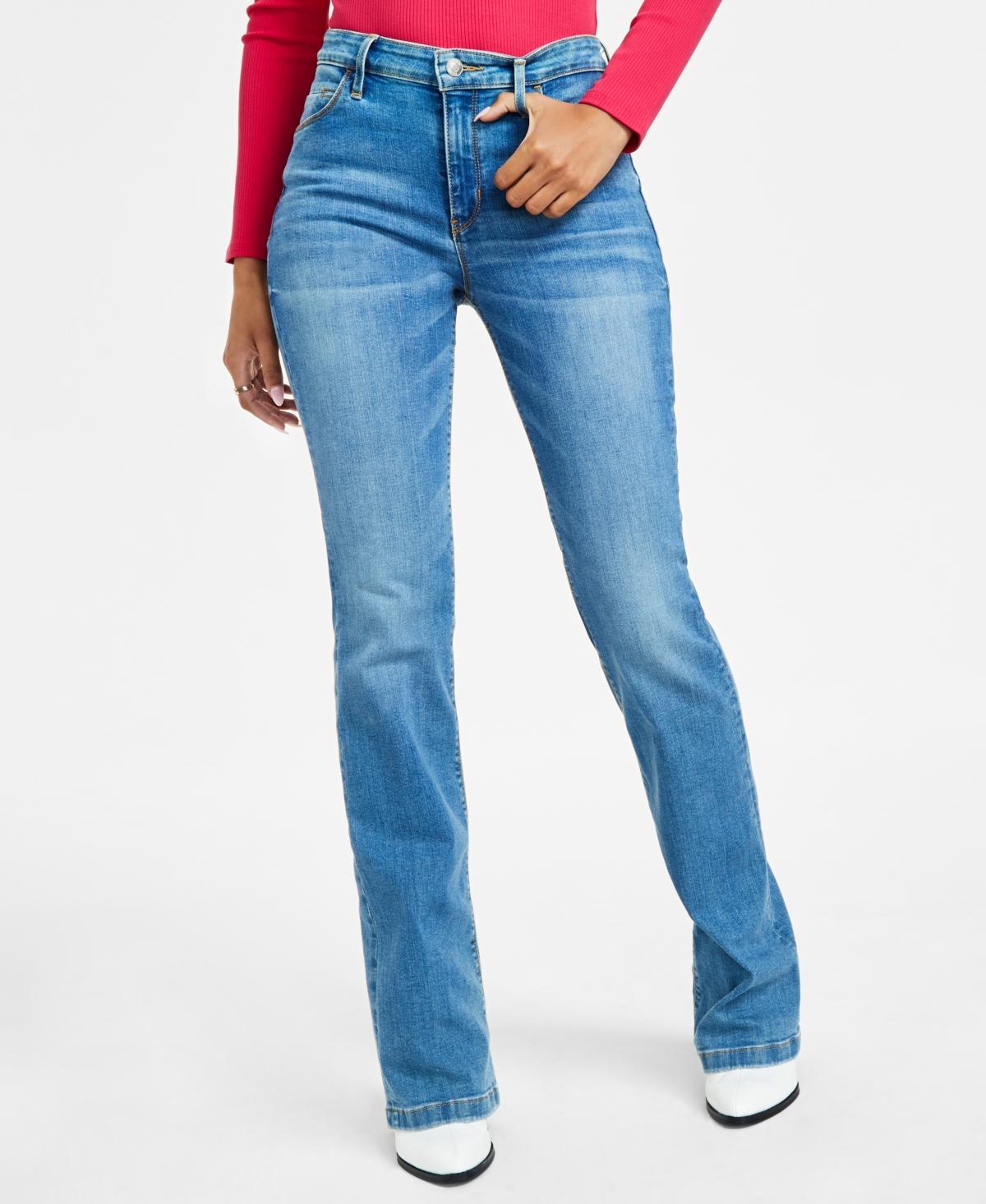 Guess Sexy Mid-rise Bootcut Jeans in Blue | Lyst