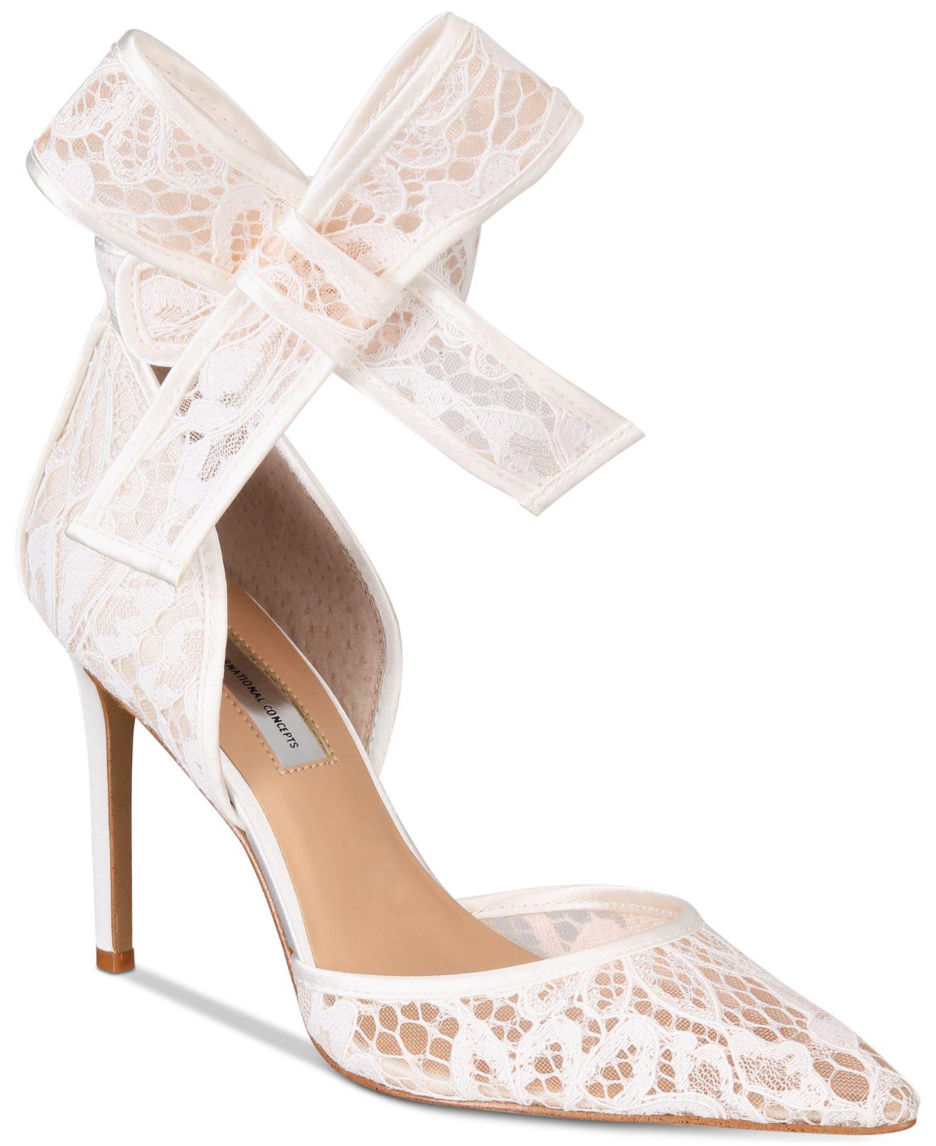 macy's white shoes pumps