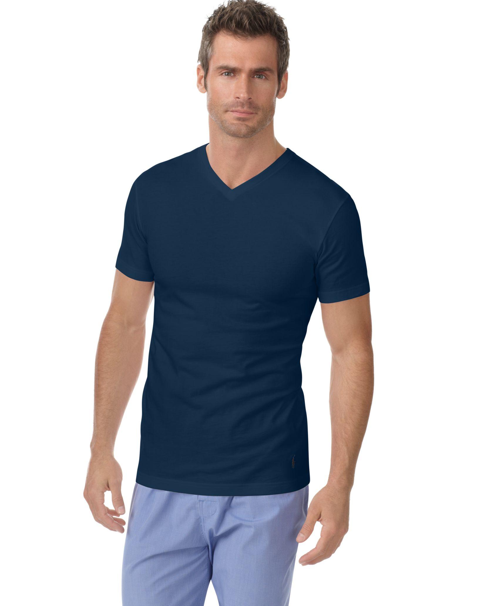 Polo Ralph Lauren Men's Slim-fit Classic Cotton V-neck Undershirt 3 ...