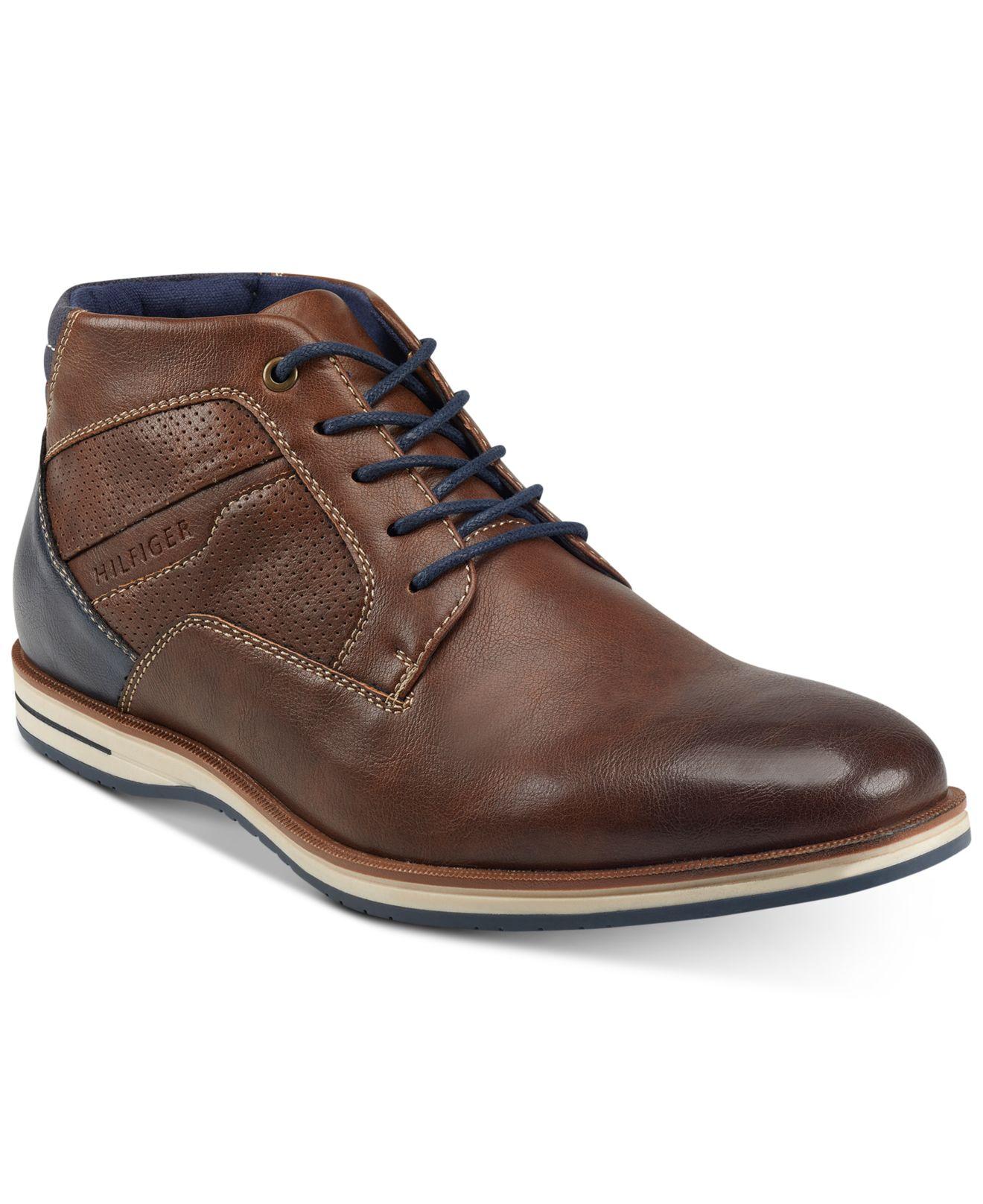 Tommy Hilfiger Plain Toe Lace-up Ulan Chukka Boots in Natural for Men | Lyst
