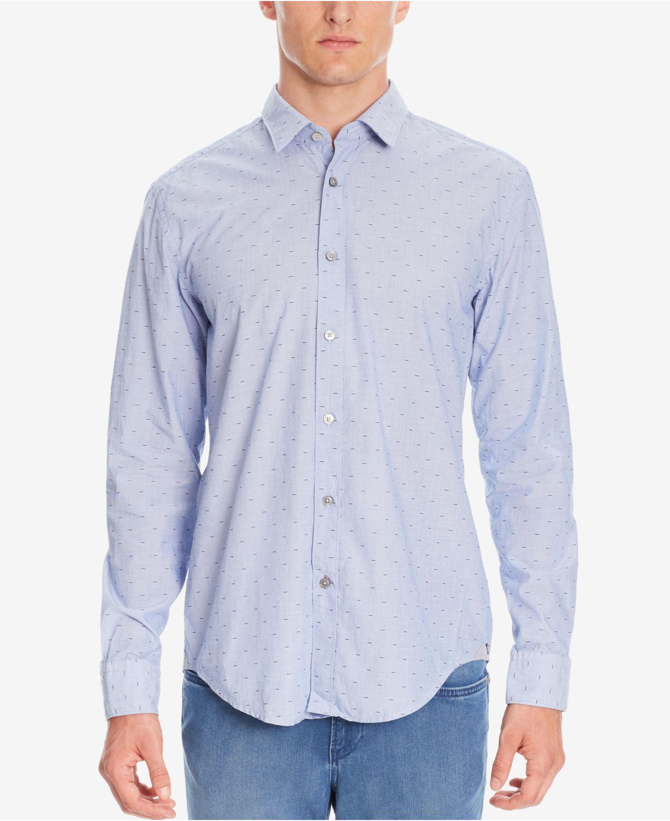 Hugo Boss Mens Slim-Fit Fil Coupe Cotton Button-Down Shirt