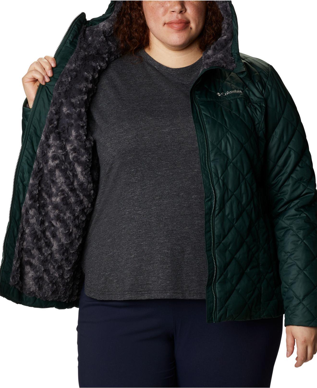Columbia Fleece Plus Size Copper Crest Hooded Quilted Jacket in Green - Lyst