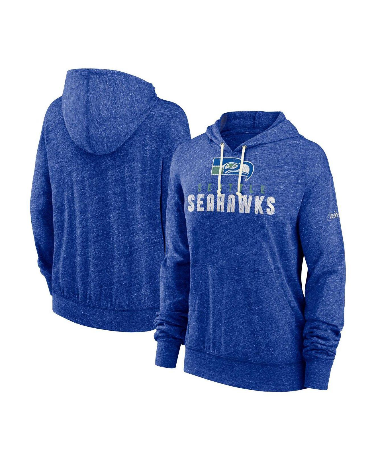 Nike Heathered Charcoal/Navy Seattle Seahawks Gym Vintage Raglan Full-Zip Hoodie Heather Charcoal